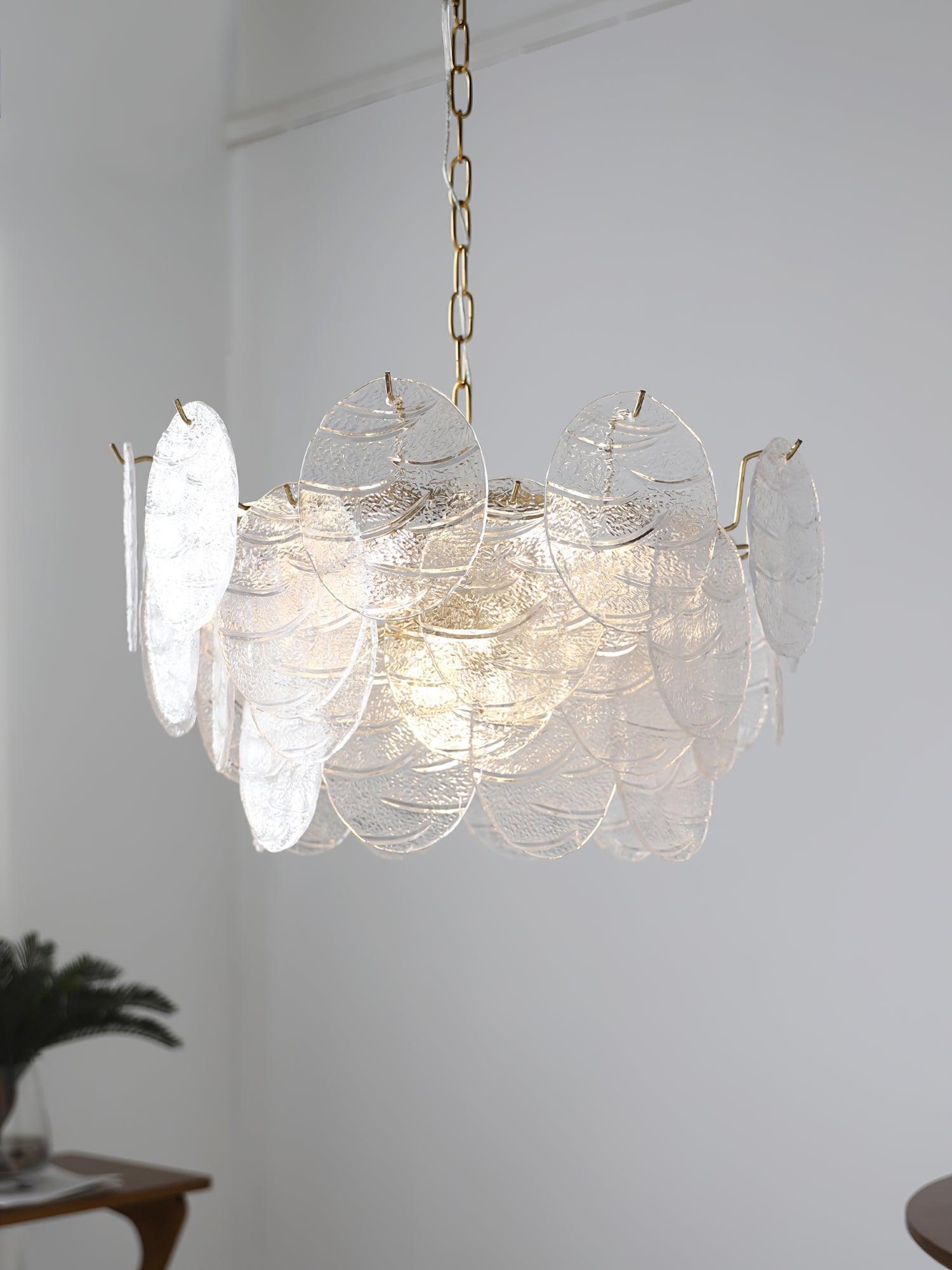 Lustra Kronleuchter Glasscheibe Gold-Letslighting