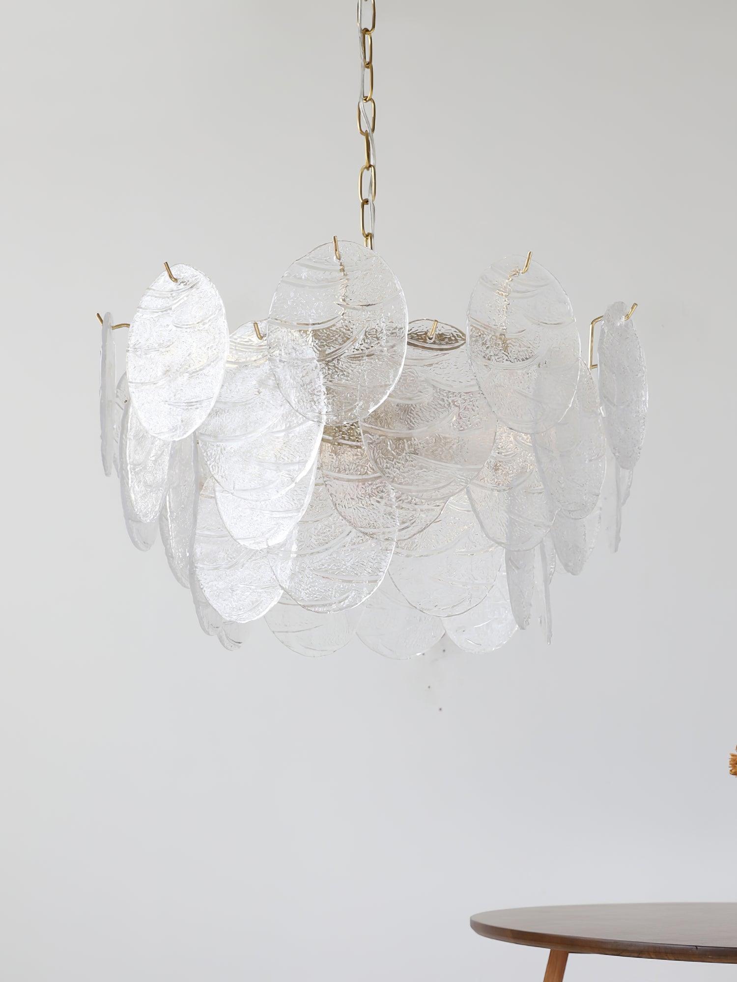 Lustra Kronleuchter Glasscheibe Gold-Letslighting