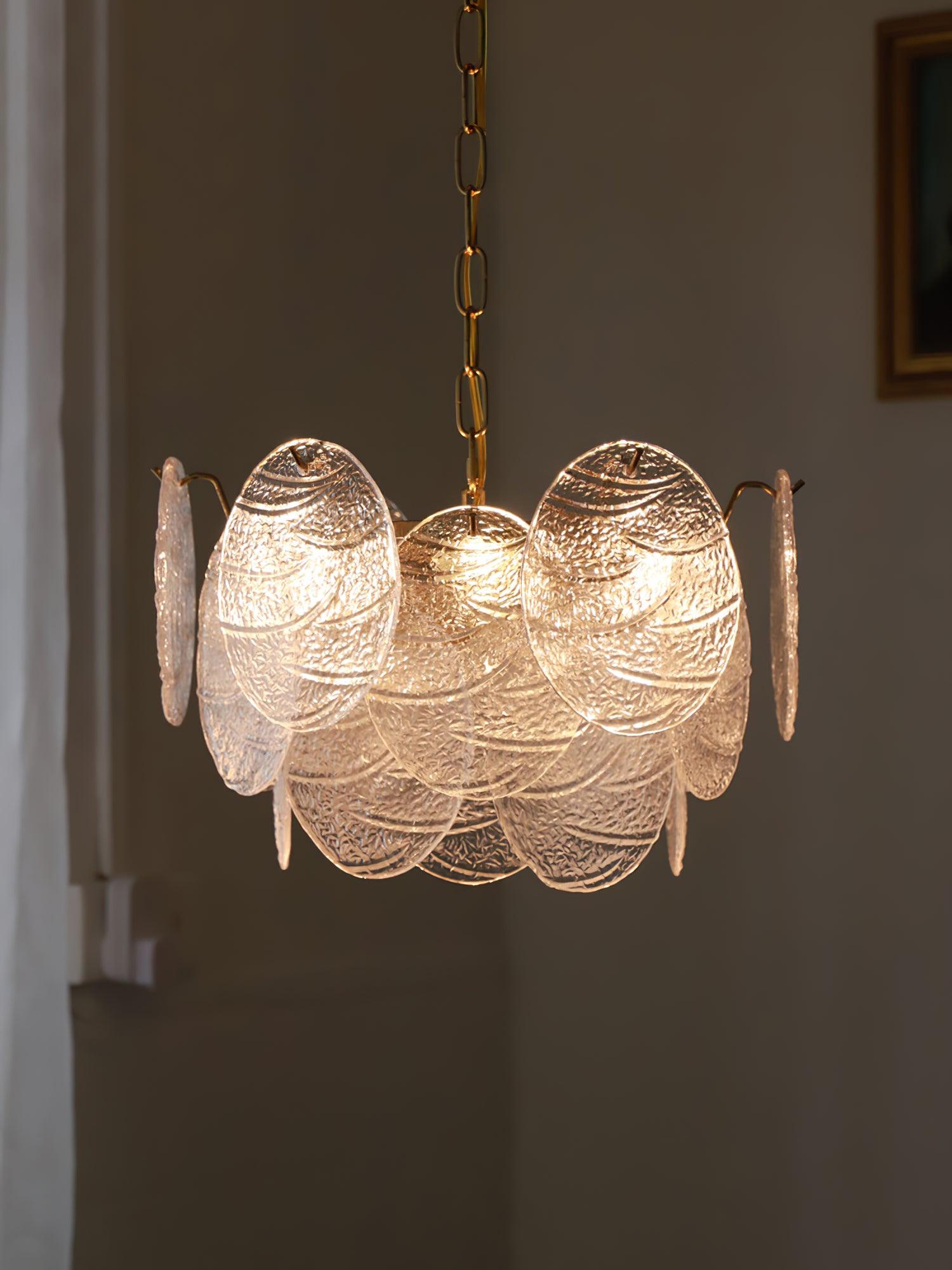 Lustra Kronleuchter Glasscheibe Gold-Letslighting