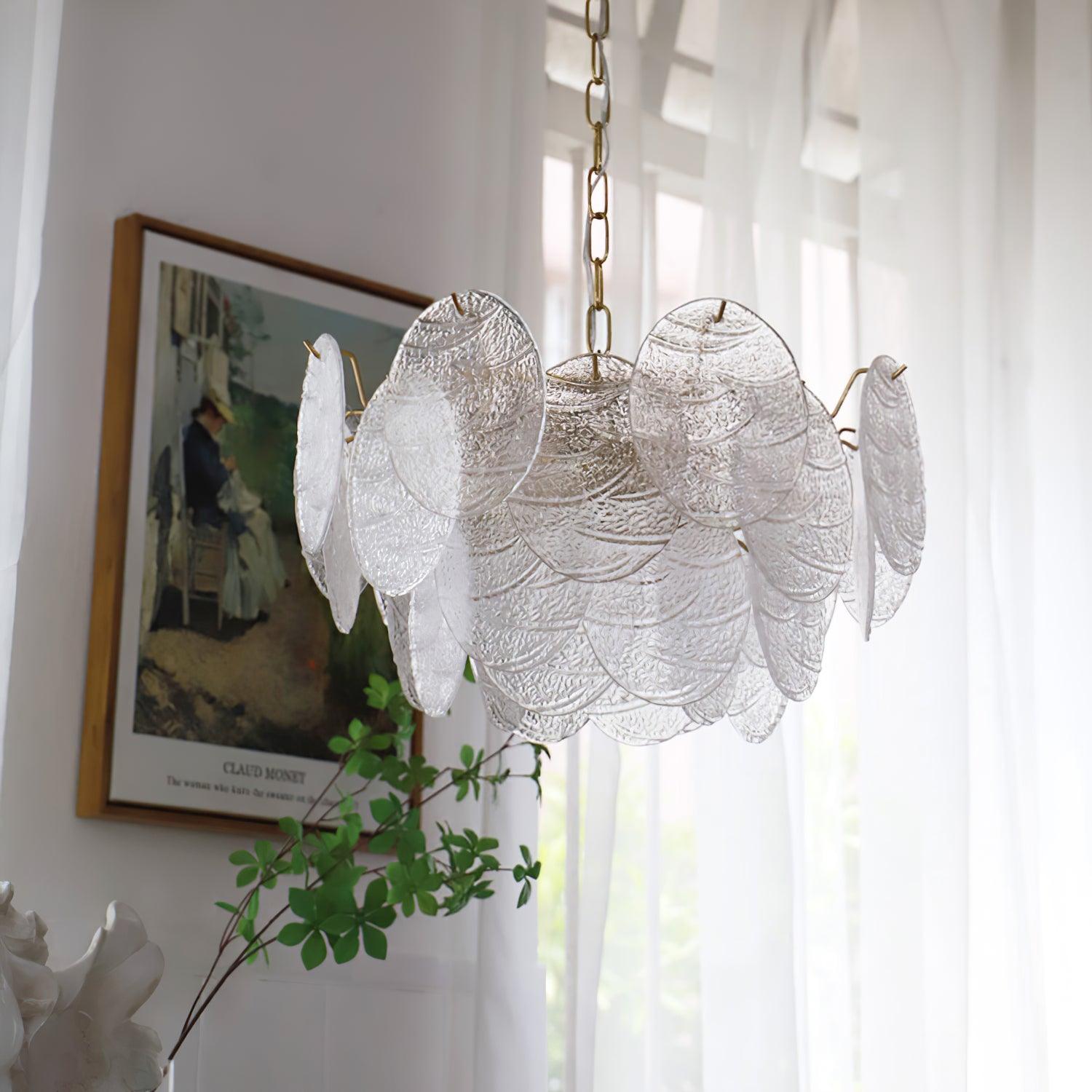 Lustra Kronleuchter Glasscheibe Gold-Letslighting