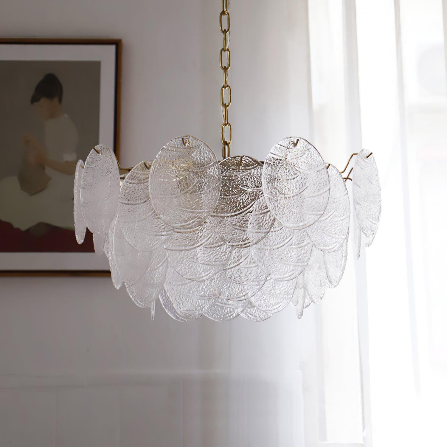 Lustra Kronleuchter Glasscheibe Gold-Letslighting
