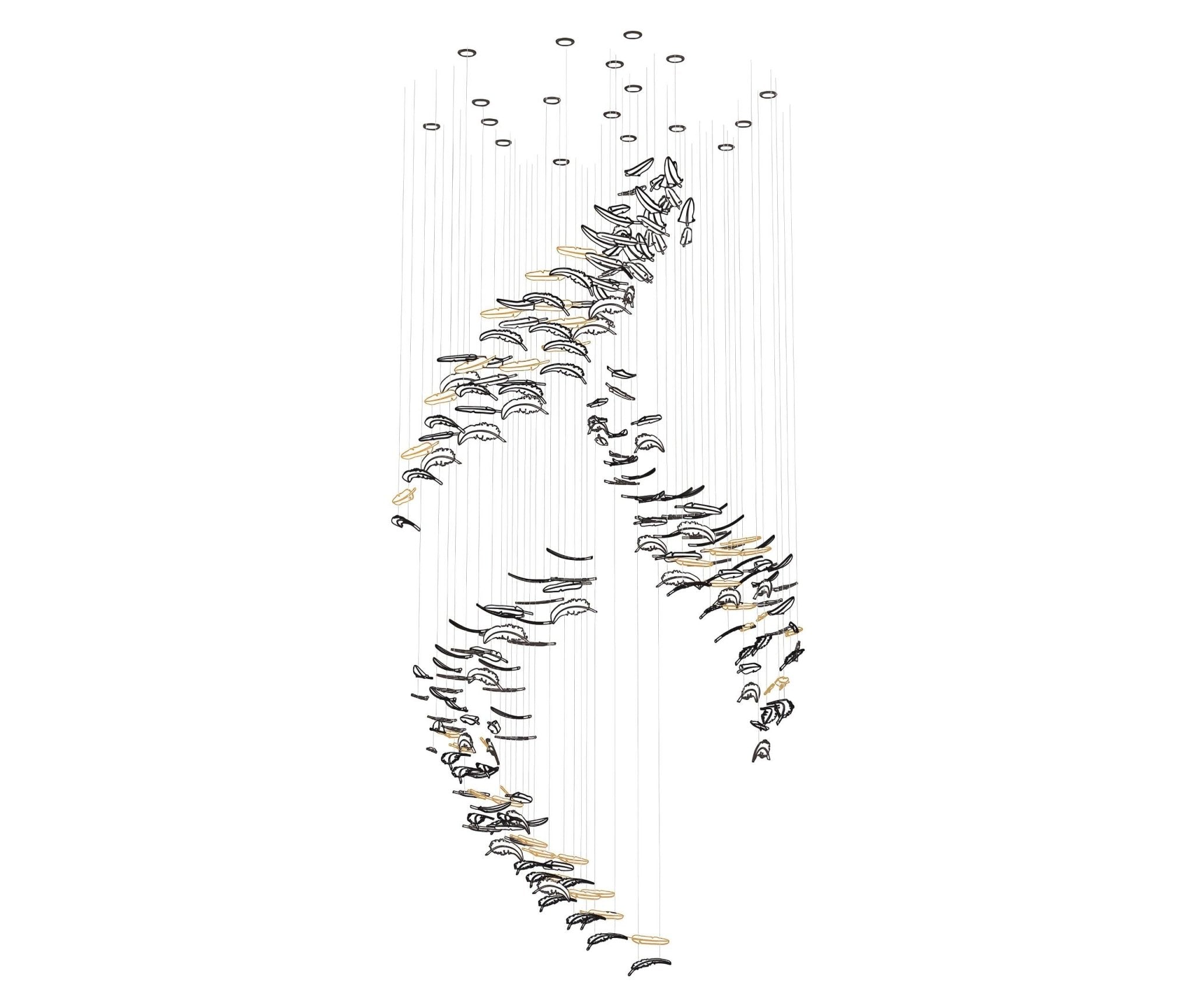 Aetherial Glass Leaf Chandelier - Blowlighting