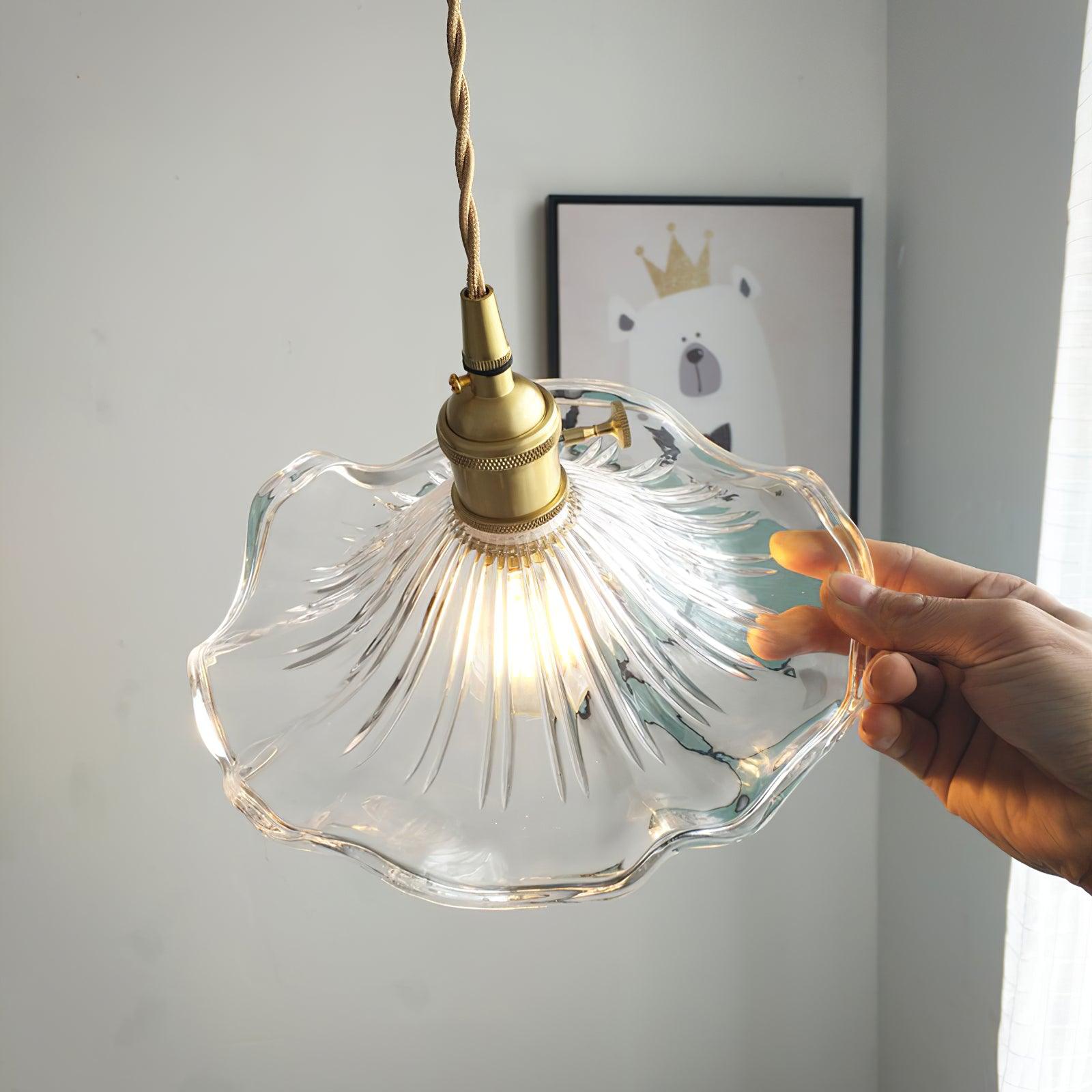 Glass Hibiscus Flower Pendant Light - Blowlighting