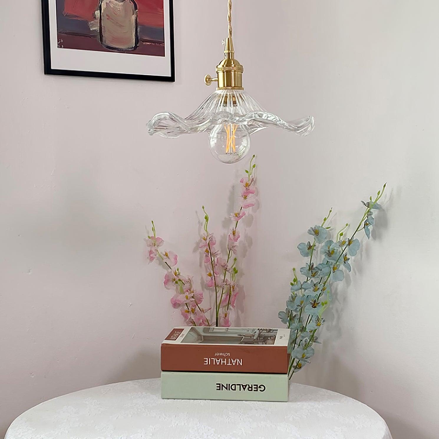 Glass Hibiscus Flower Pendant Light - Blowlighting