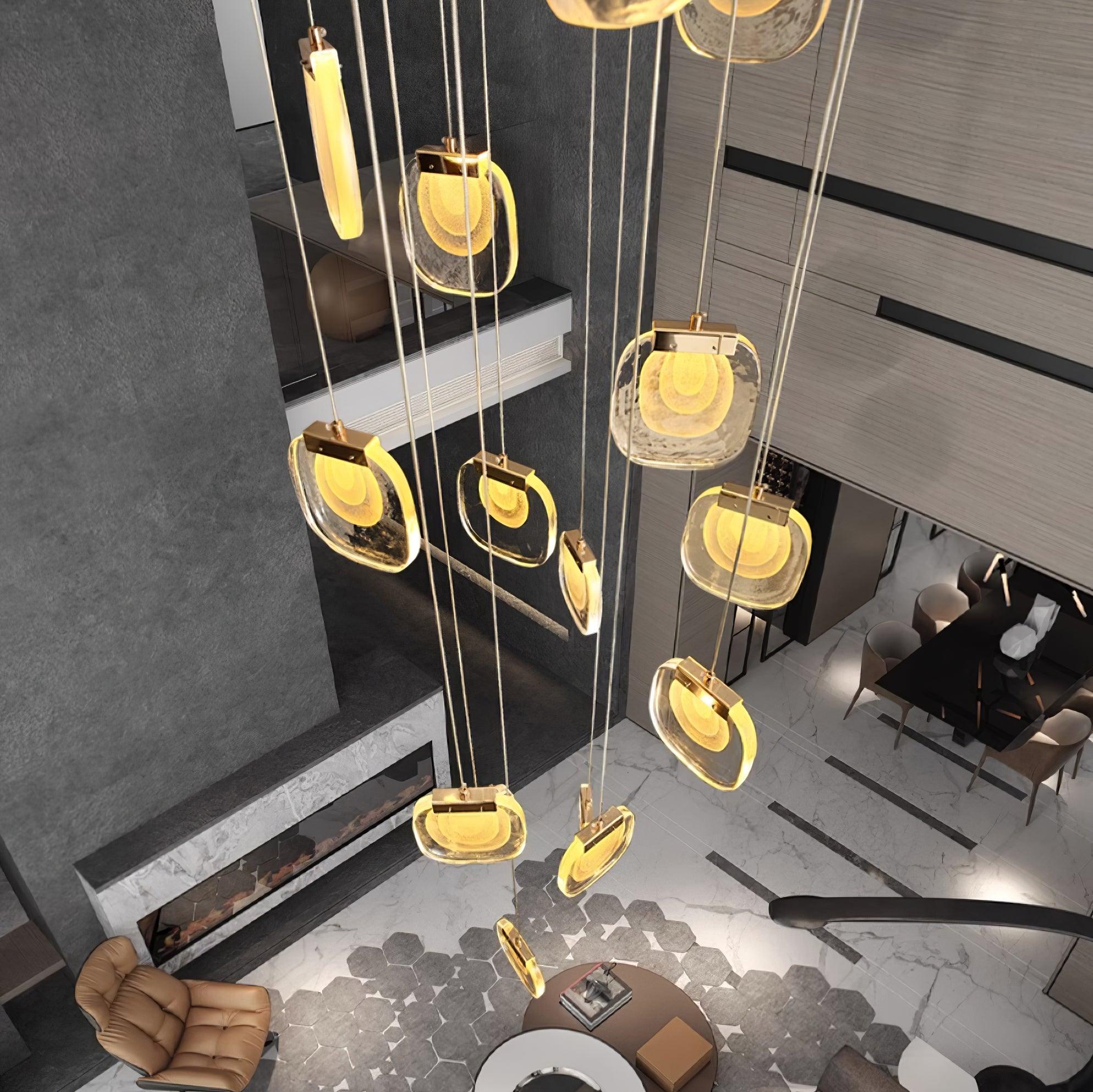 Avesia Minimalist Glass Pendant Light Staircase - Letslighting