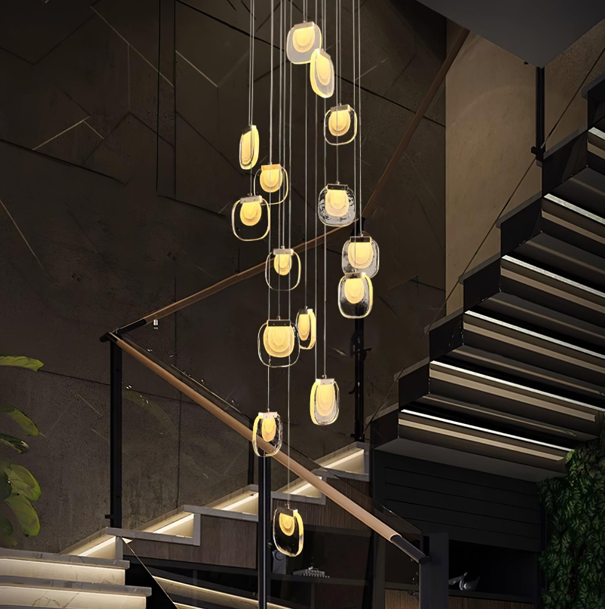 Avesia Minimalist Glass Pendant Light Staircase - Letslighting