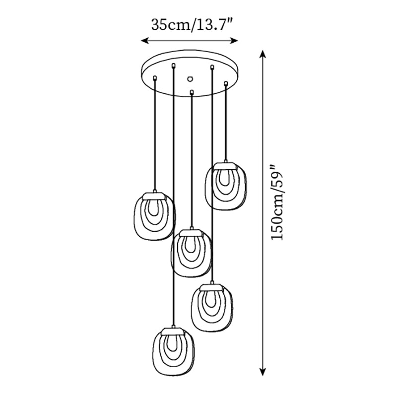 Avesia Minimalist Glass Pendant Light Staircase - Letslighting