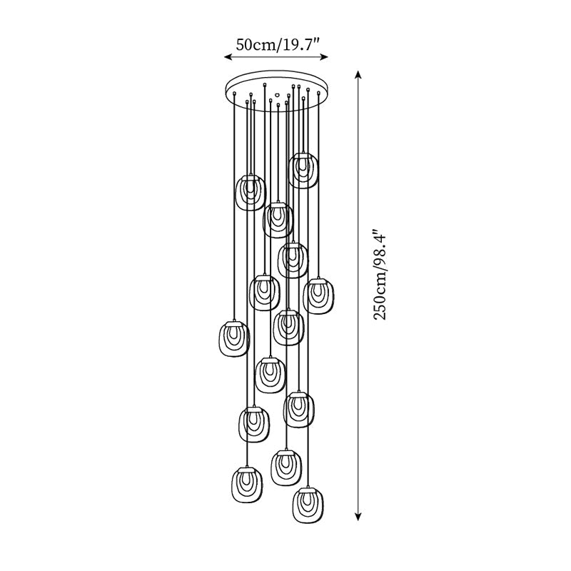 Avesia Minimalist Glass Pendant Light Staircase - Letslighting