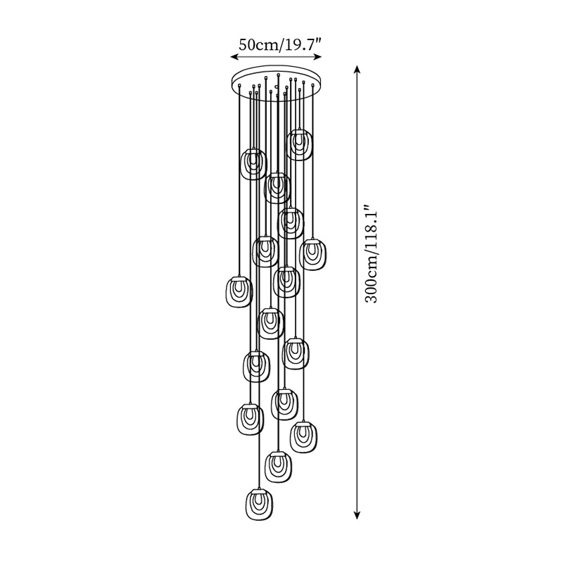 Avesia Minimalist Glass Pendant Light Staircase - Letslighting
