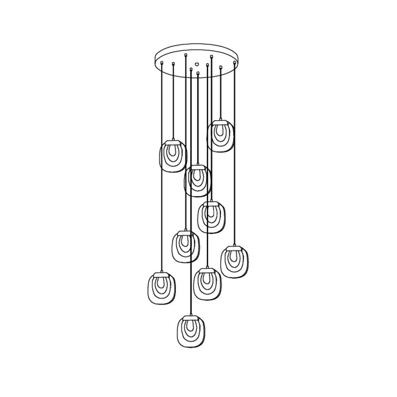 Avesia Minimalist Glass Pendant Light Staircase - Letslighting