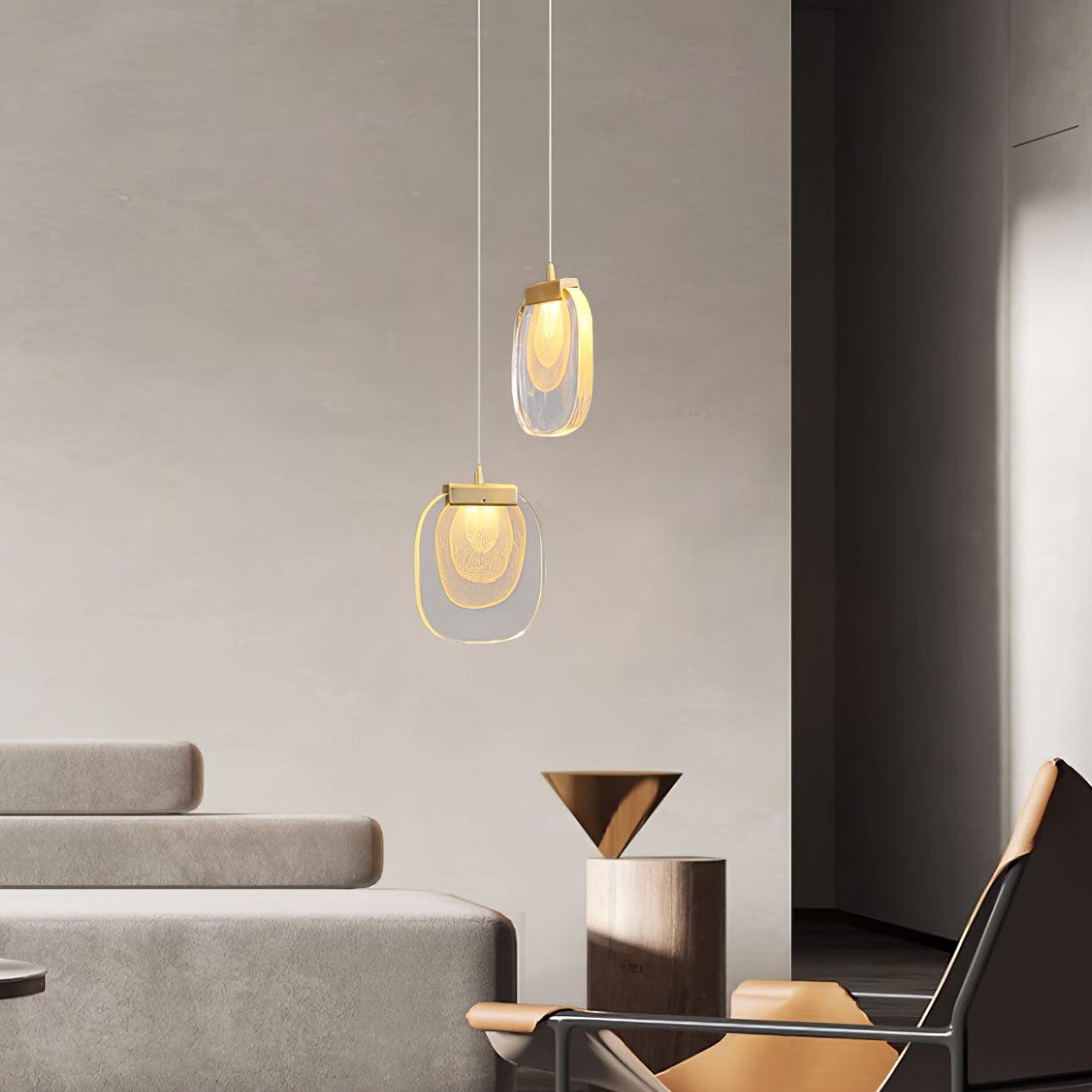 Avesia Minimalist Glass Pendant Light Staircase - Letslighting