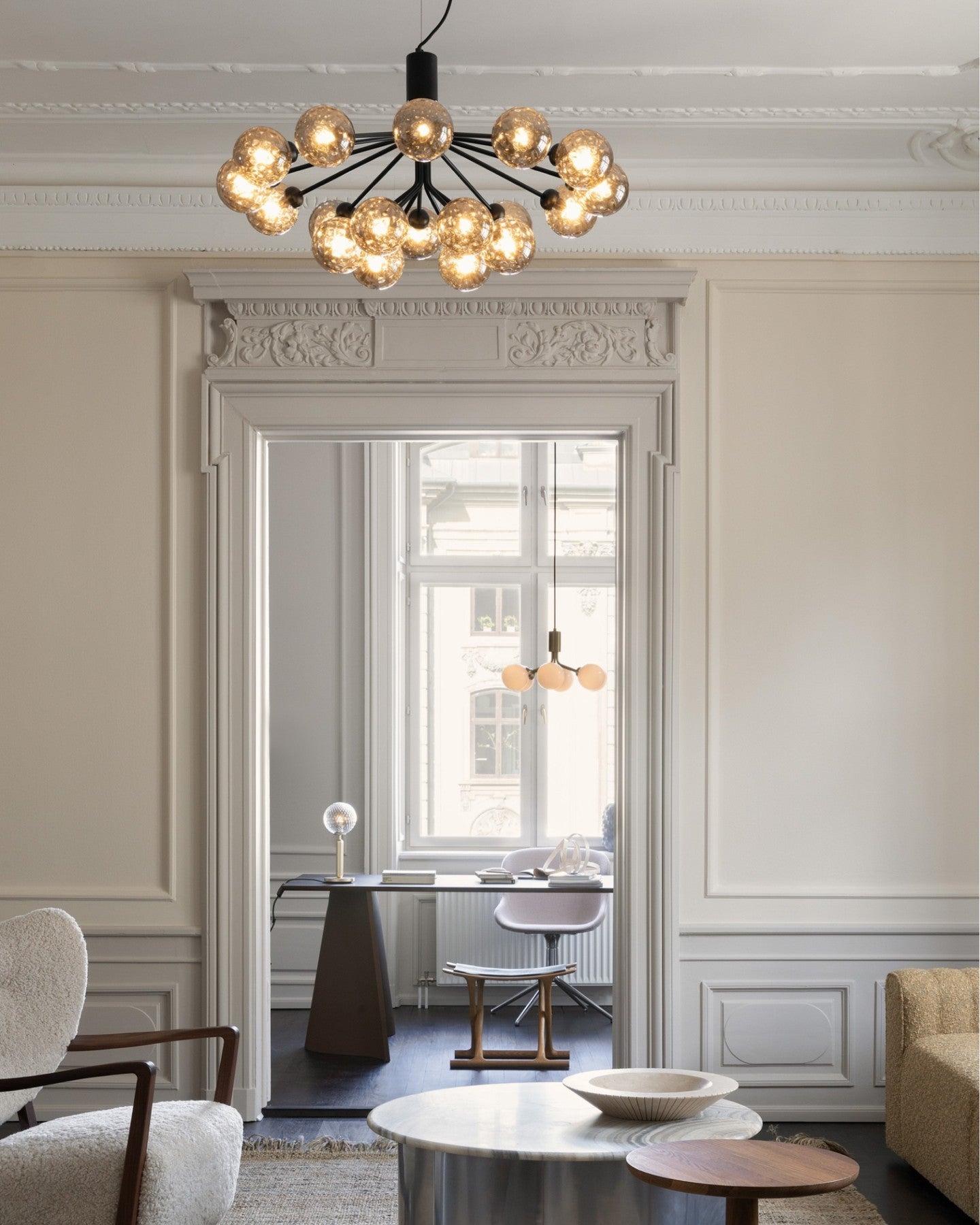 Lustra Pendelleuchte Glaskugel Cluster Messing-Letslighting