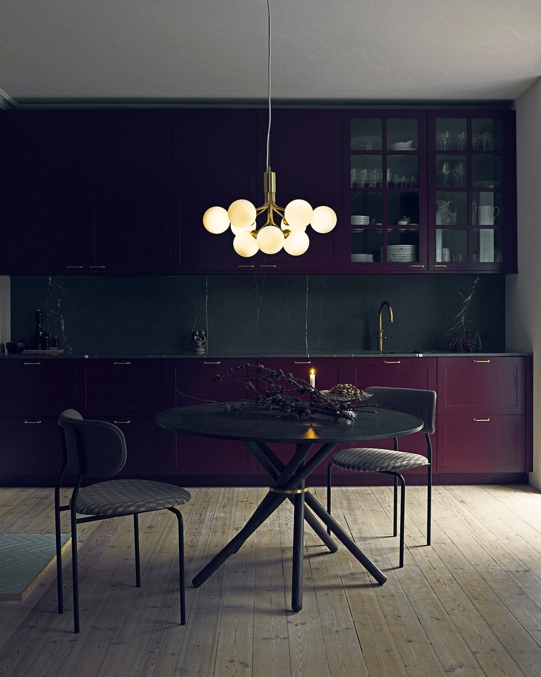 Lustra Pendelleuchte Glaskugel Cluster Messing-Letslighting
