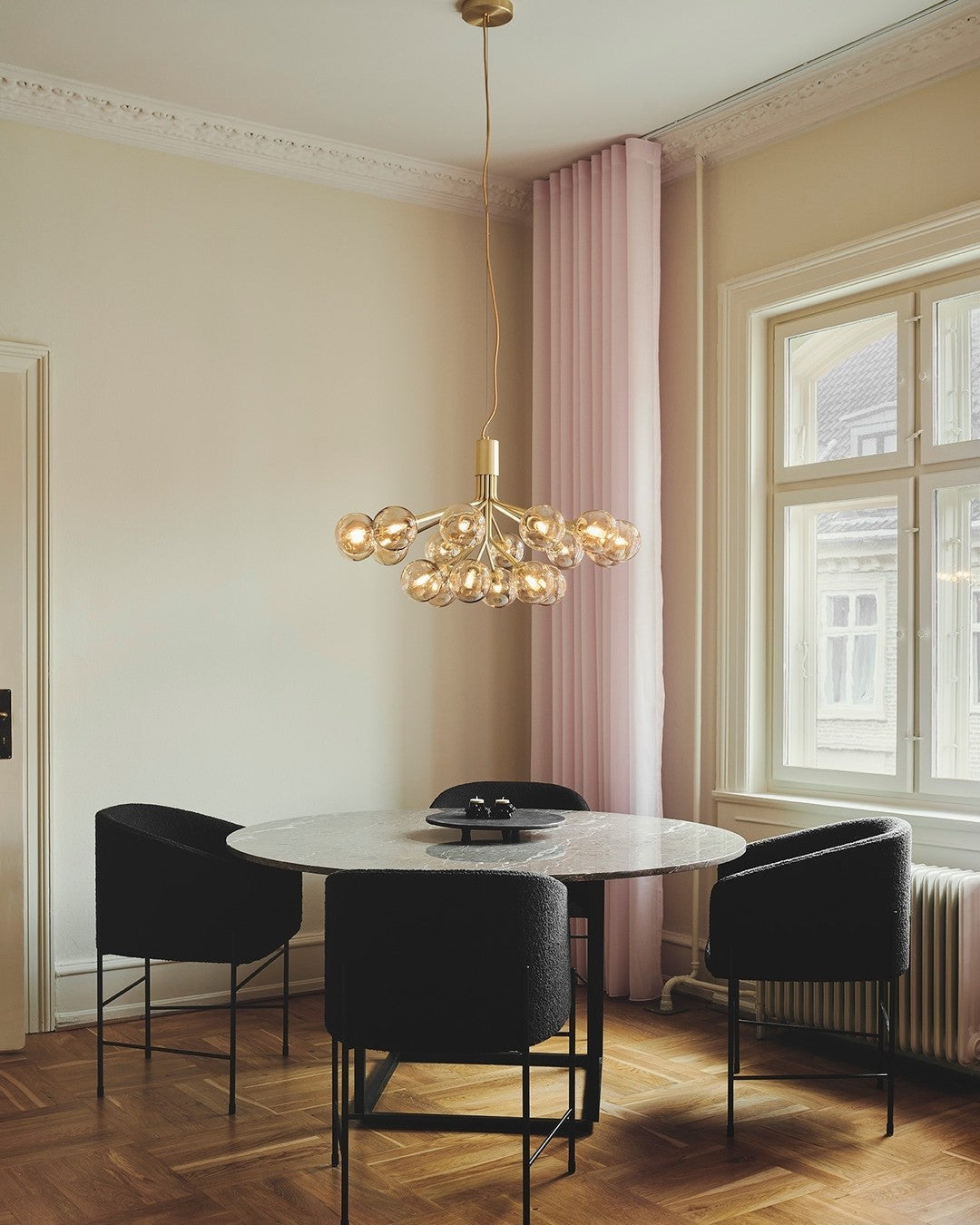 Lustra Pendelleuchte Glaskugel Cluster Messing-Letslighting