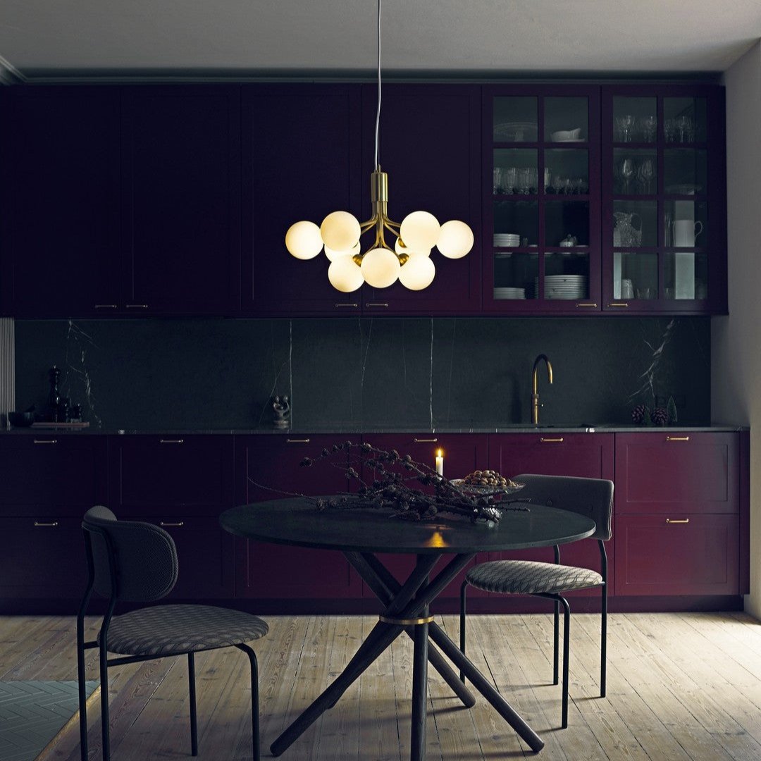 Lustra Pendelleuchte Glaskugel Cluster Messing-Letslighting