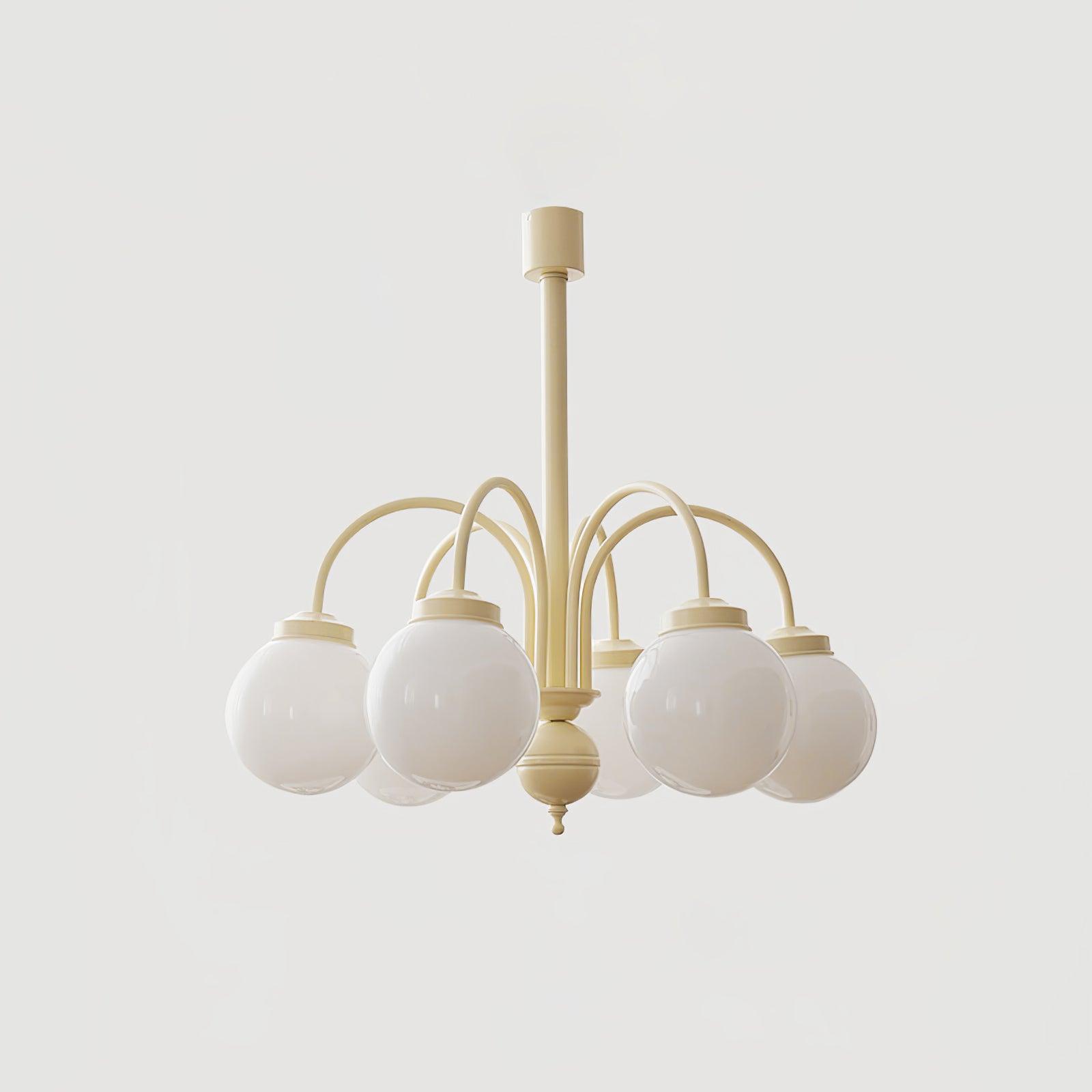 Lustra Kronleuchter Creme Glaskugeln-Letslighting