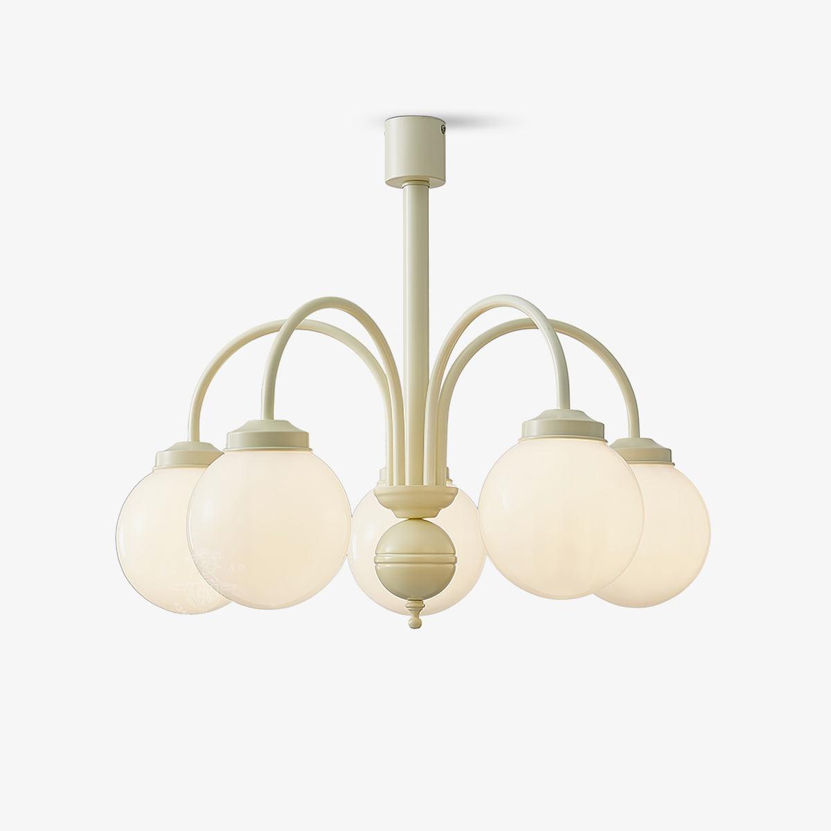 Lustra Kronleuchter Creme Glaskugeln-Letslighting