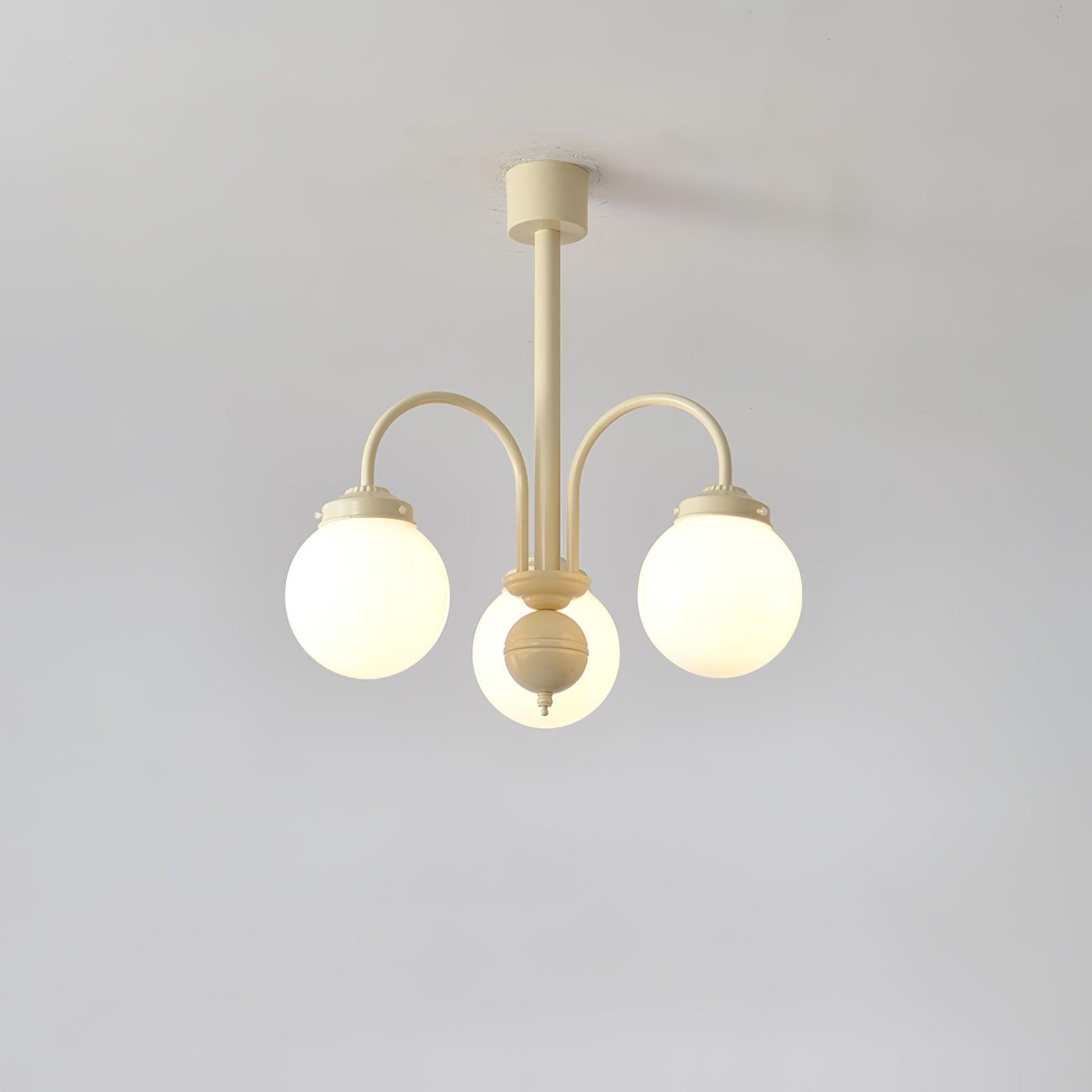 Lustra Kronleuchter Creme Glaskugeln-Letslighting