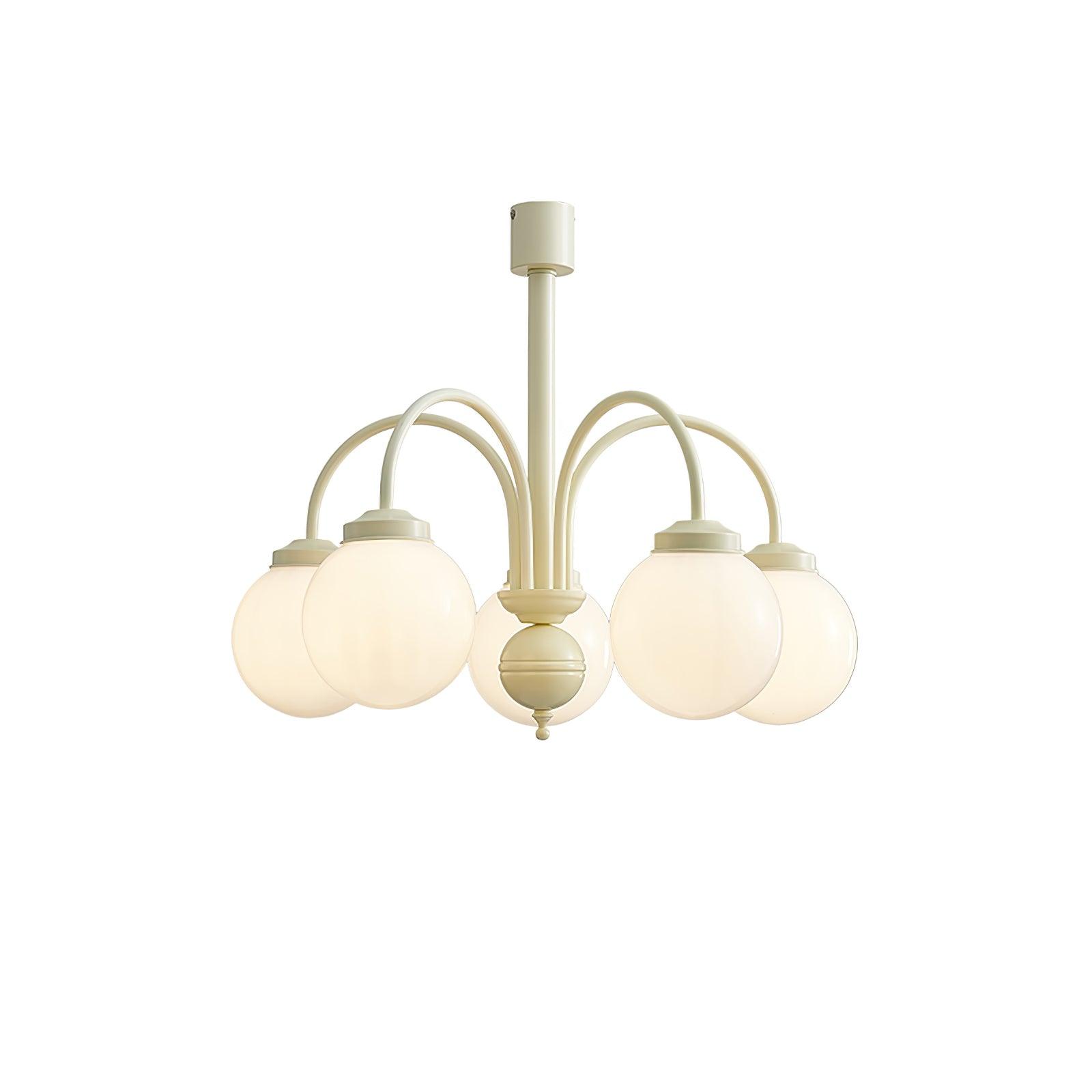 Lustra Kronleuchter Creme Glaskugeln-Letslighting