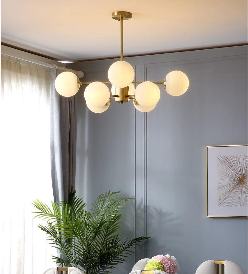 Lustra Kronleuchter Messing Opal Glas-Letslighting