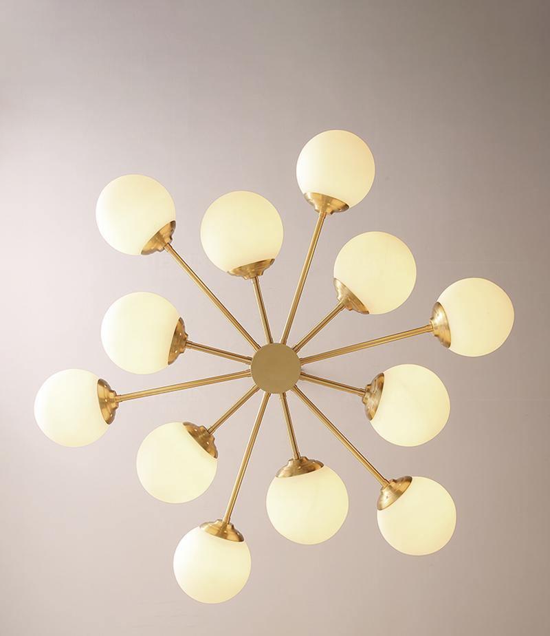 Lustra Kronleuchter Messing Opal Glas-Letslighting