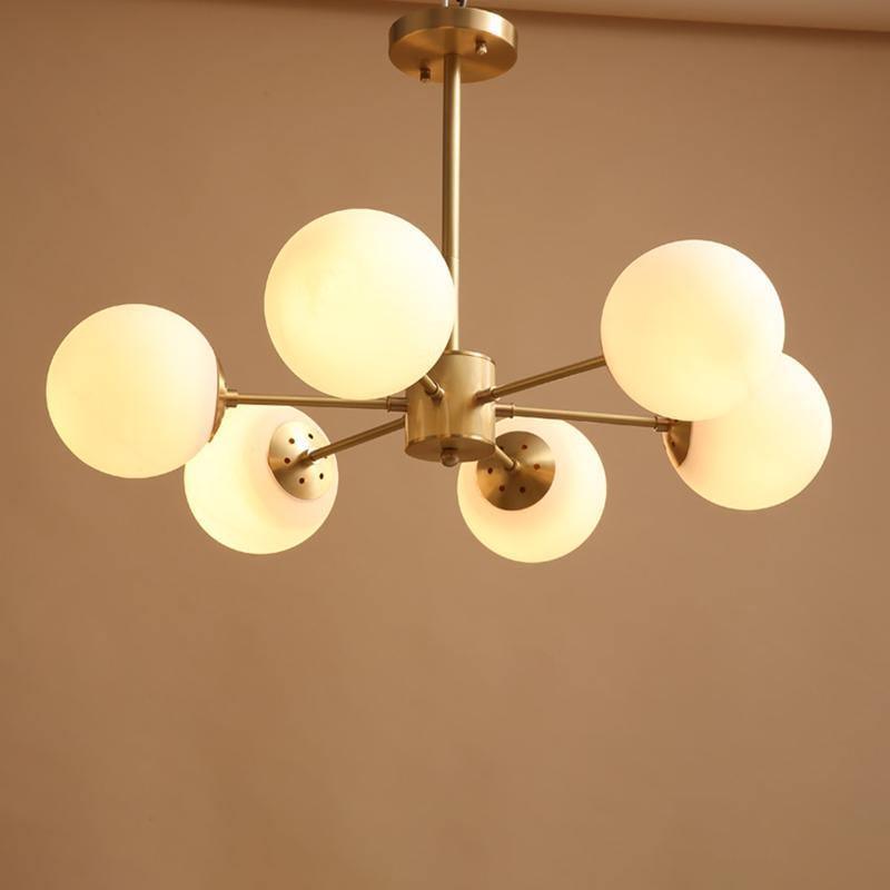 Lustra Kronleuchter Messing Opal Glas-Letslighting