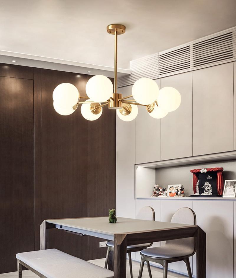 Lustra Kronleuchter Messing Opal Glas-Letslighting