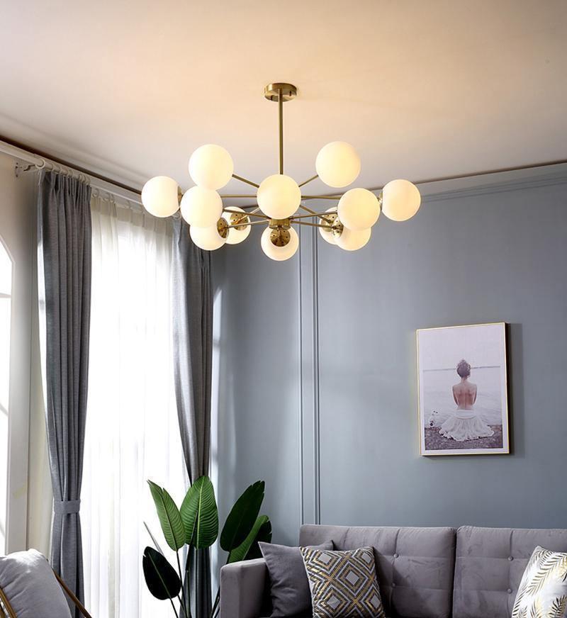 Lustra Kronleuchter Messing Opal Glas-Letslighting