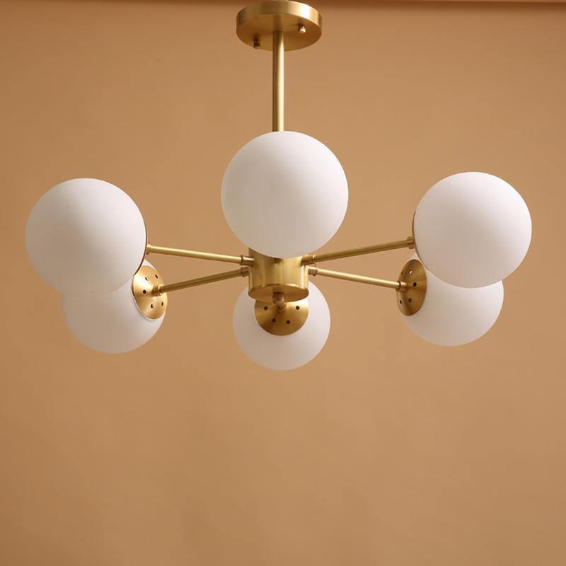 Lustra Kronleuchter Messing Opal Glas-Letslighting