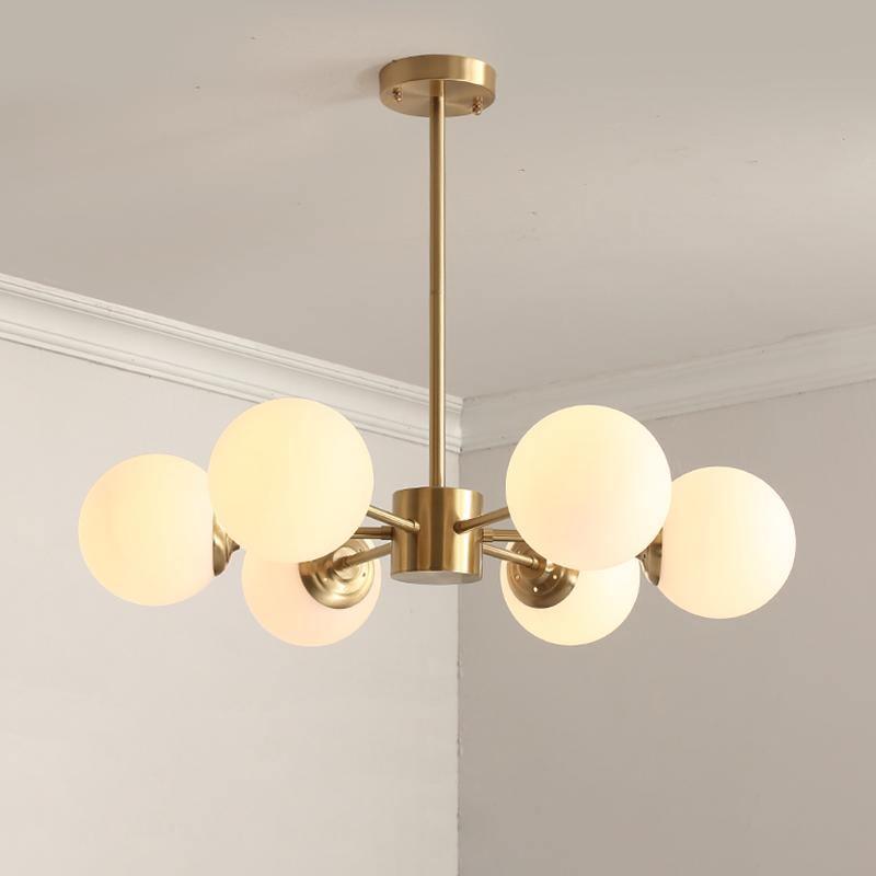 Lustra Kronleuchter Messing Opal Glas-Letslighting