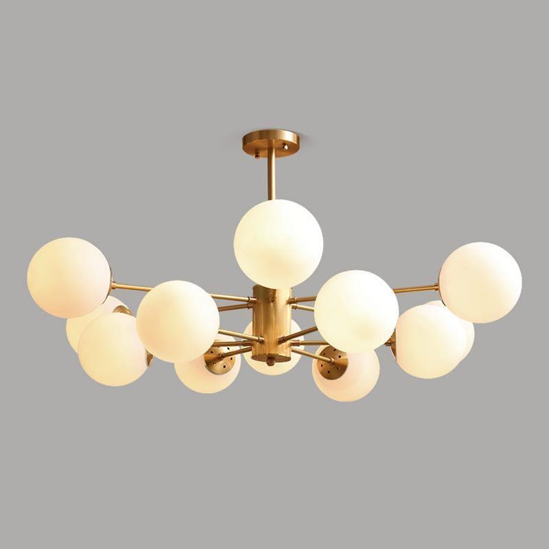 Lustra Kronleuchter Messing Opal Glas-Letslighting