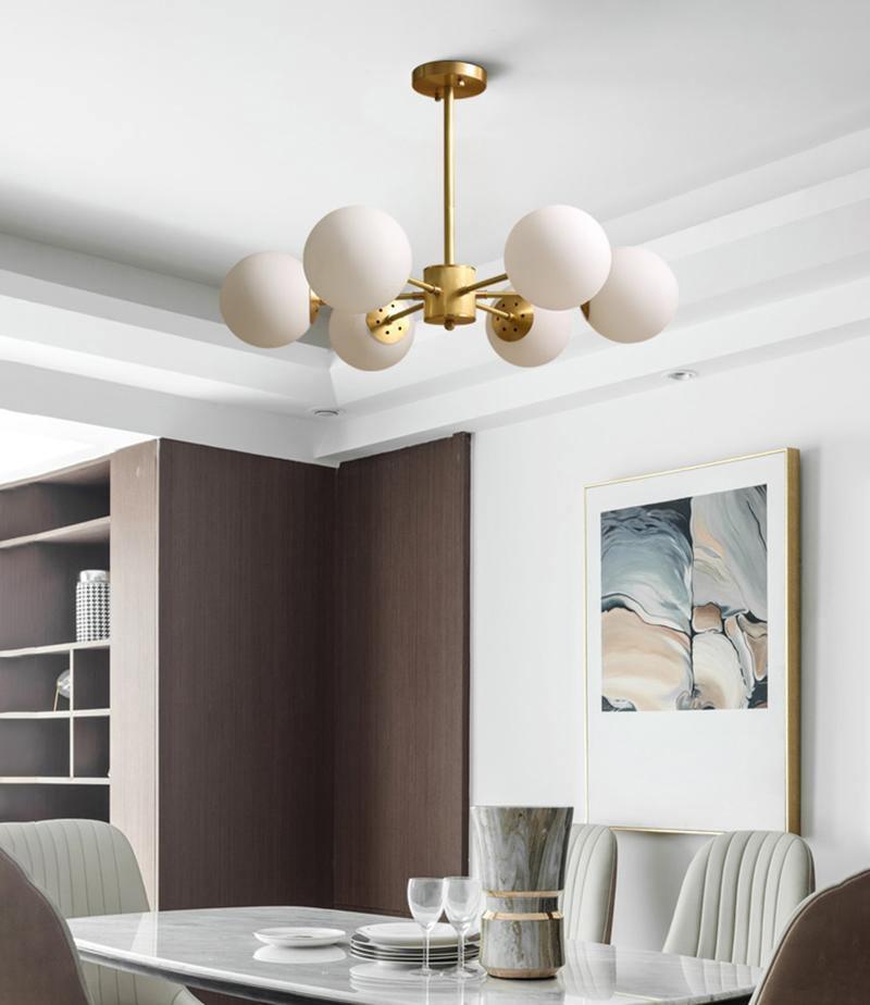 Lustra Kronleuchter Messing Opal Glas-Letslighting
