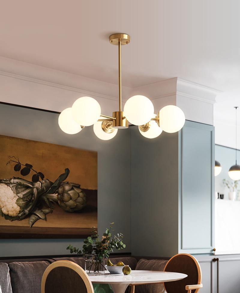 Lustra Kronleuchter Messing Opal Glas-Letslighting