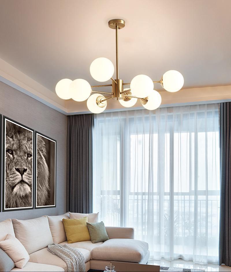 Lustra Kronleuchter Messing Opal Glas-Letslighting