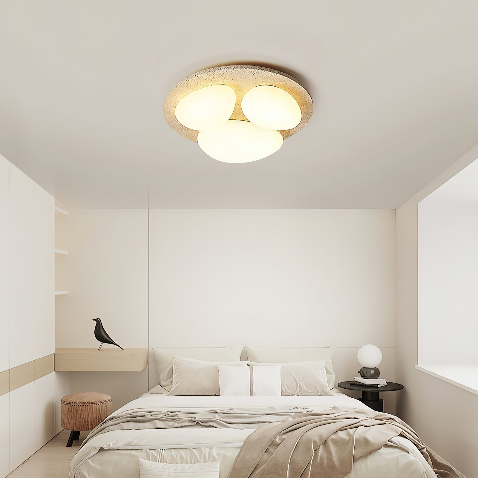 Lylaeen Modern Minimalist Travertine Plastic Ceiling Lamp - Letslighting