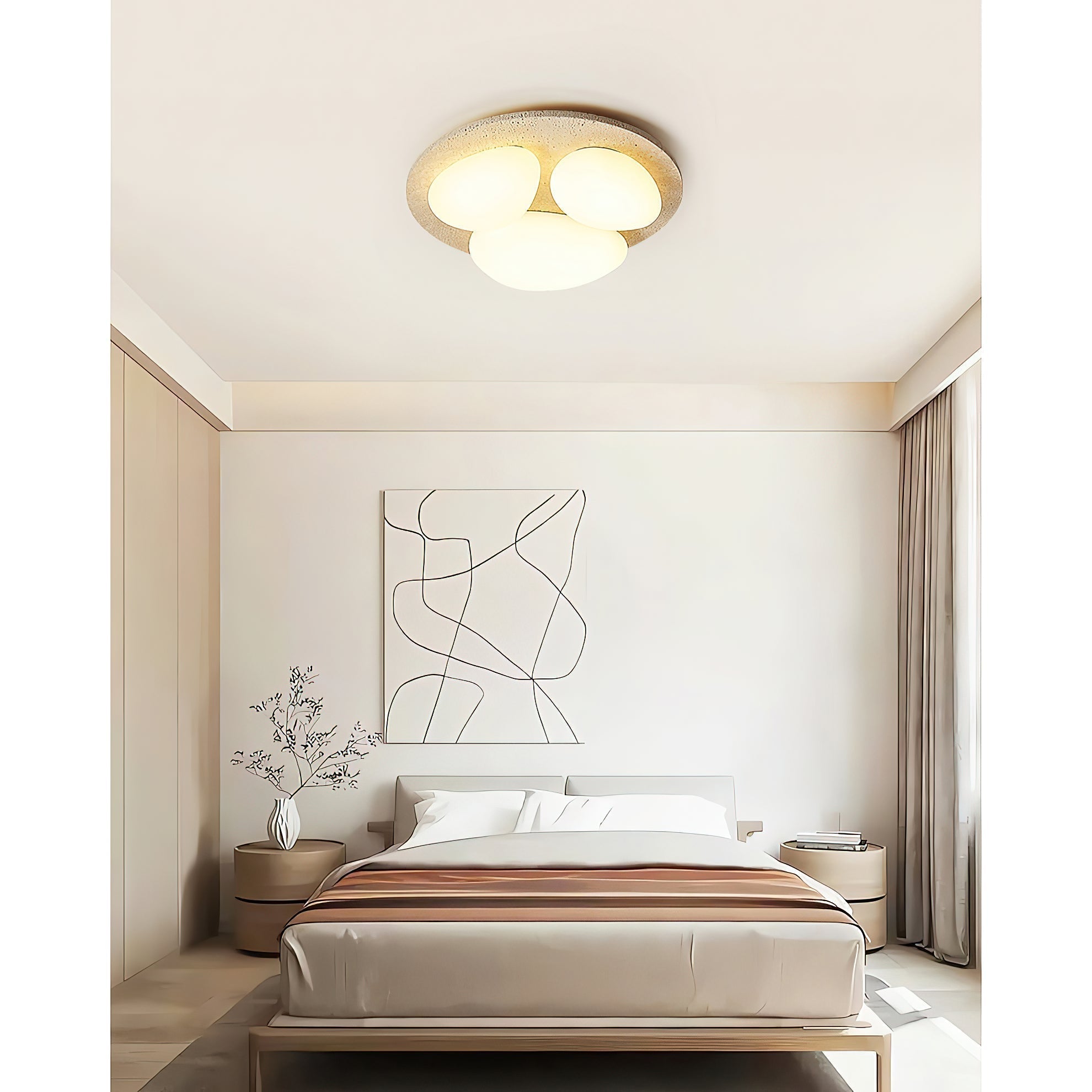 Lylaeen Modern Minimalist Travertine Plastic Ceiling Lamp - Letslighting