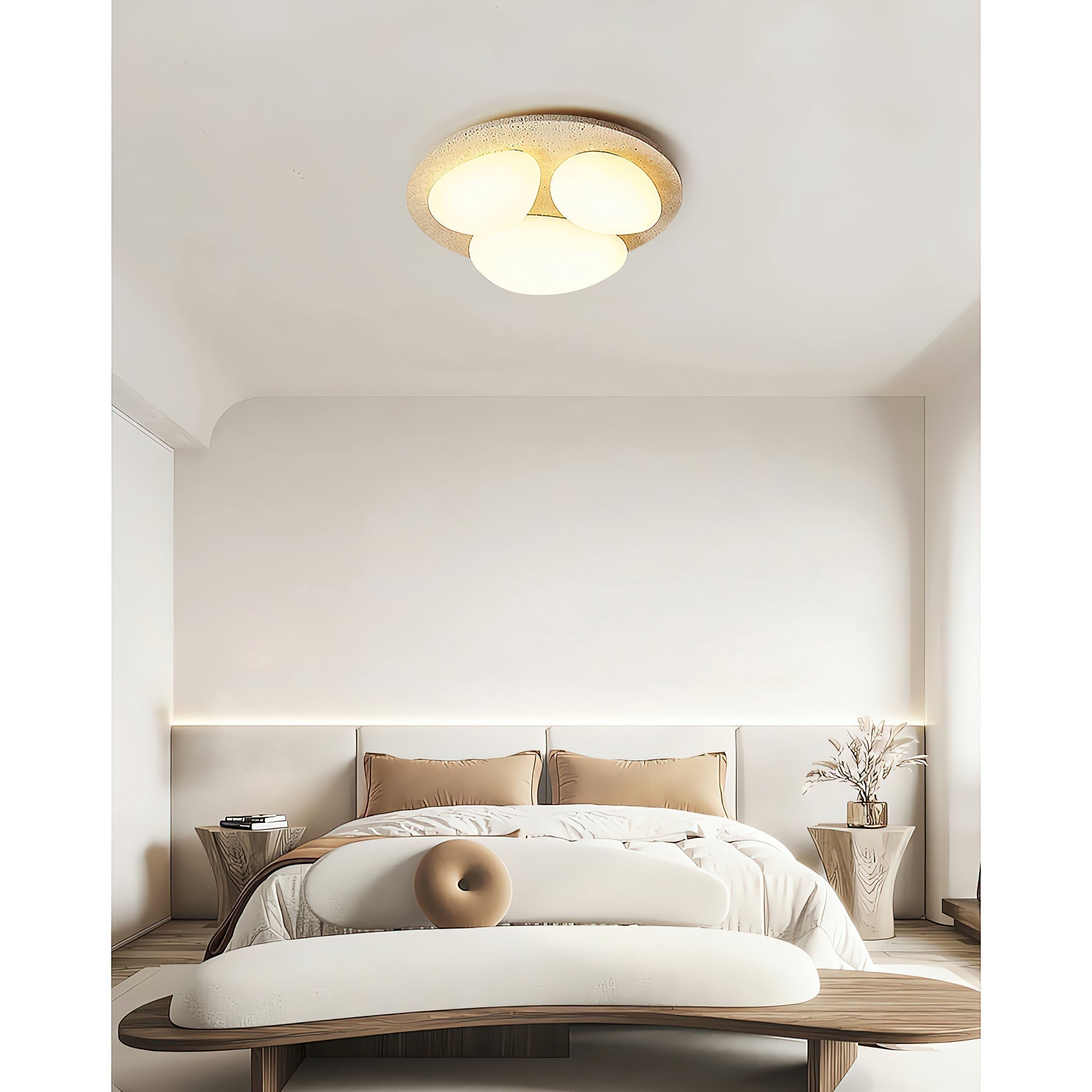 Lylaeen Modern Minimalist Travertine Plastic Ceiling Lamp - Letslighting