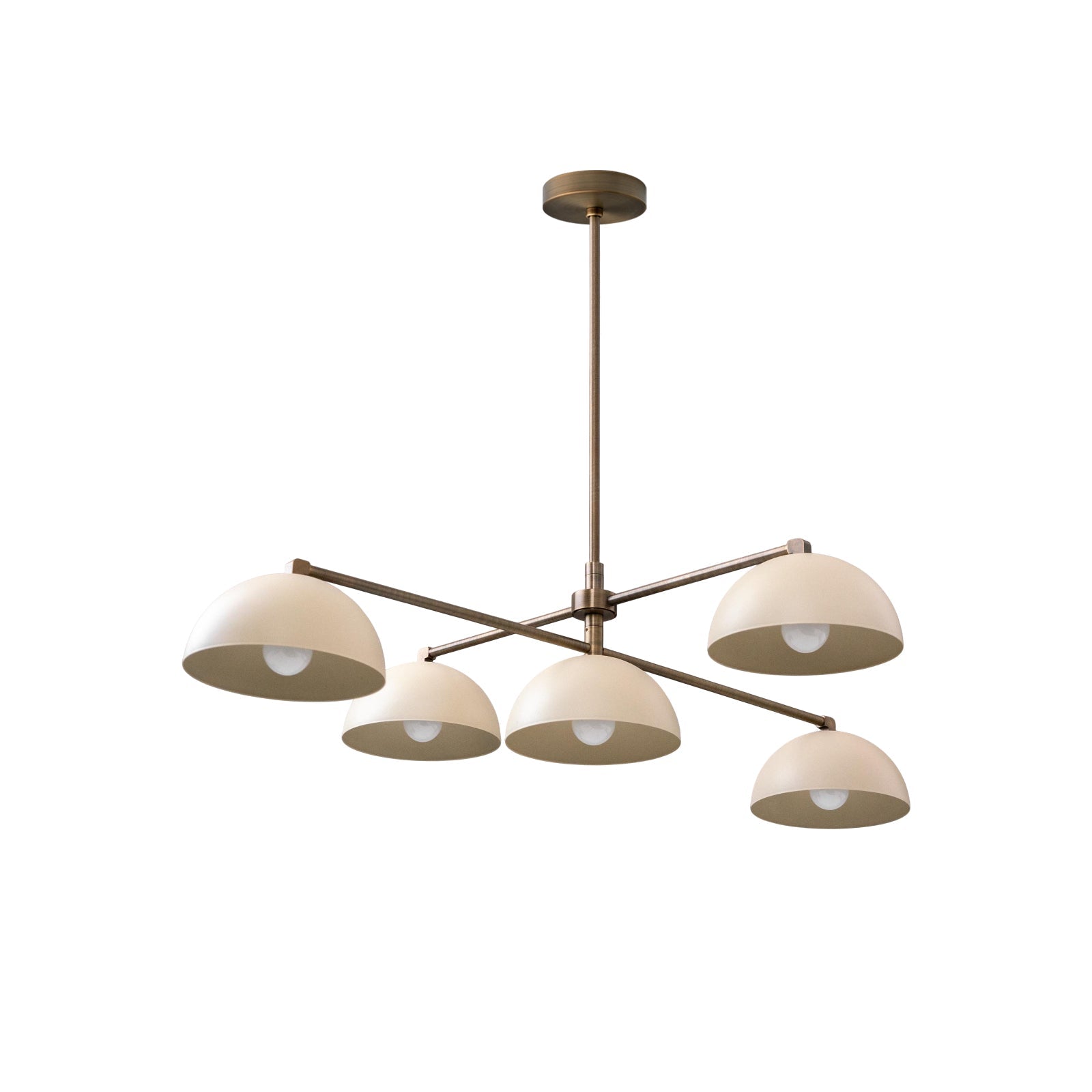 Vosole Industrieller Vintage Kronleuchter aus Messing-Letslighting