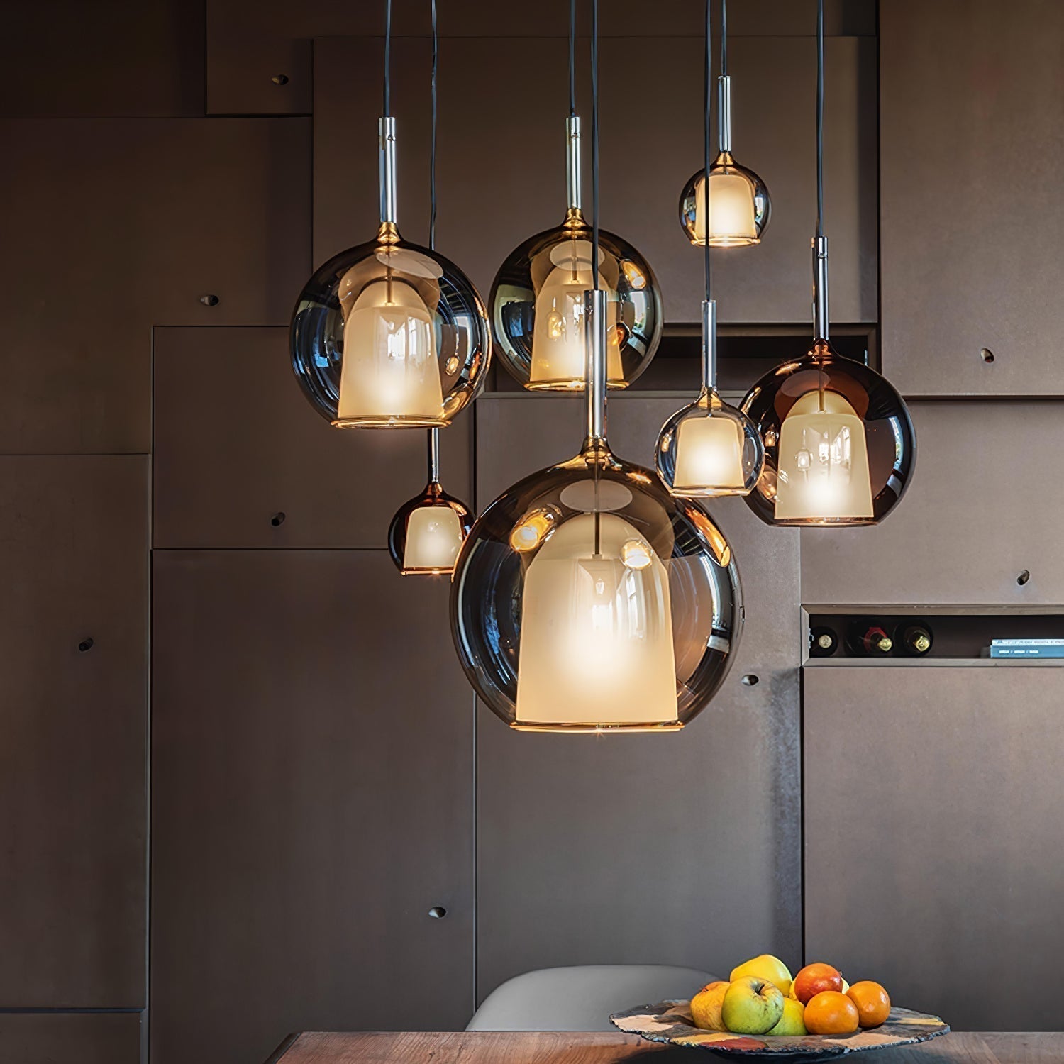 Lustra Pendelleuchte Rauchglas Rund-Letslighting