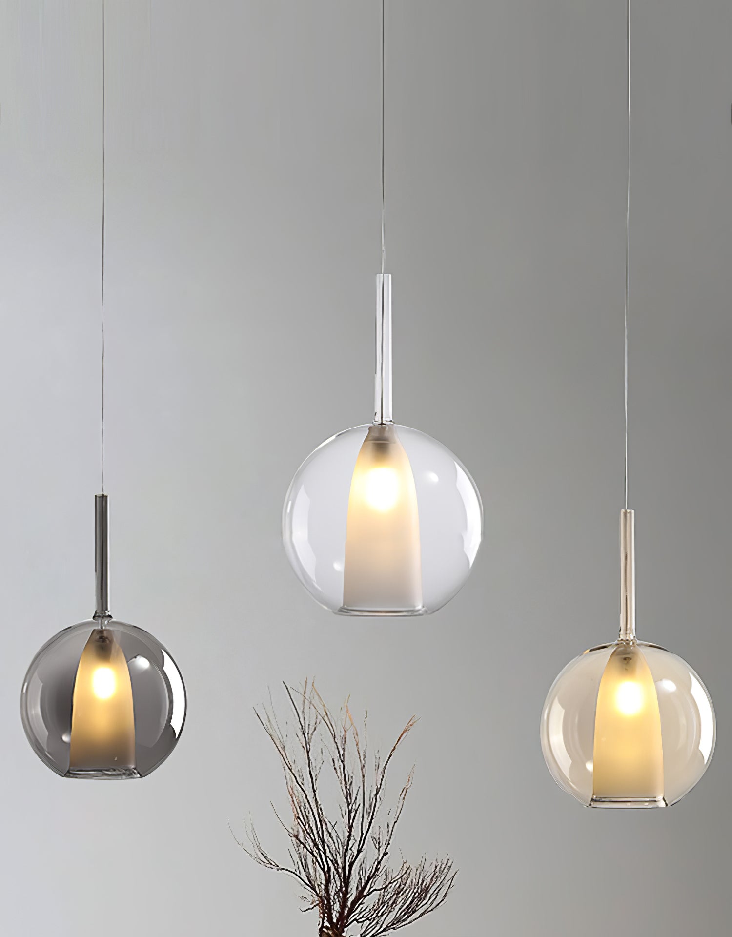 Lustra Pendelleuchte Rauchglas Rund-Letslighting