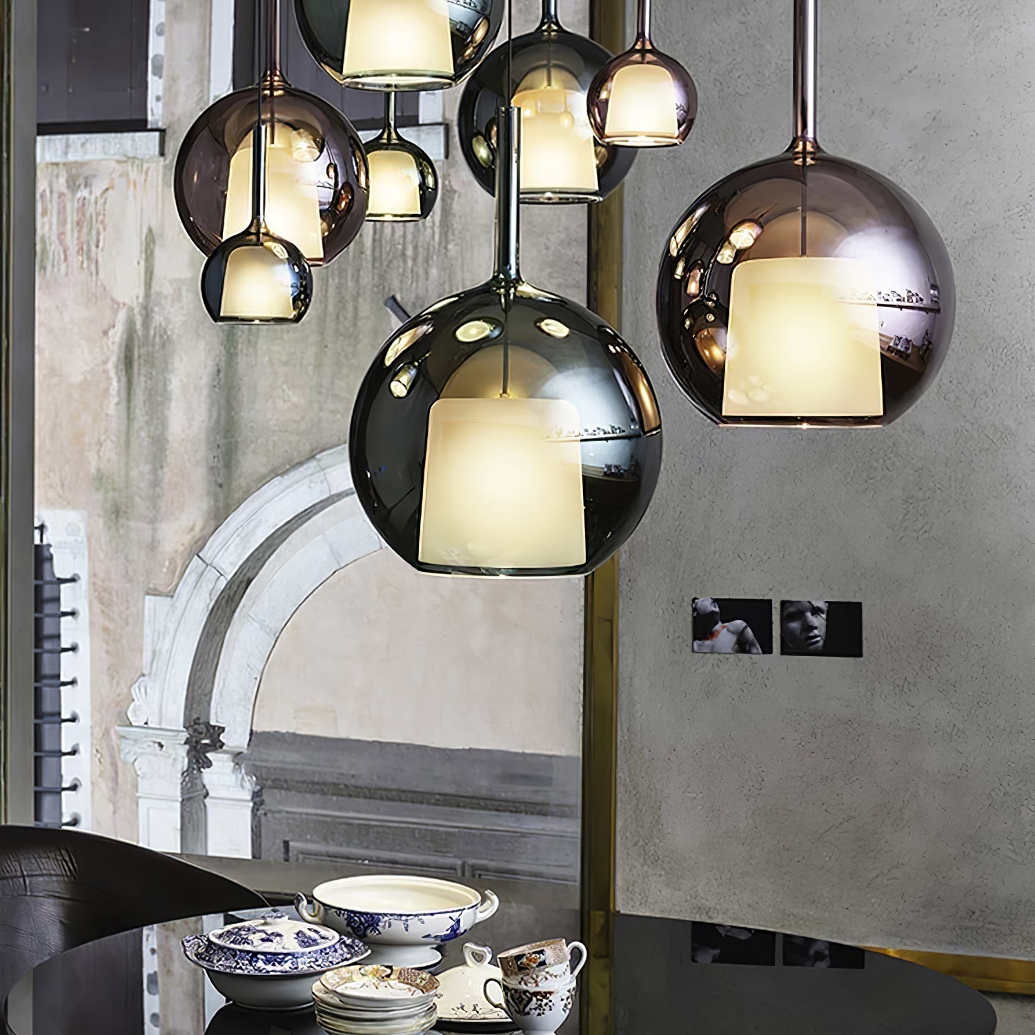 Lustra Pendelleuchte Rauchglas Rund-Letslighting