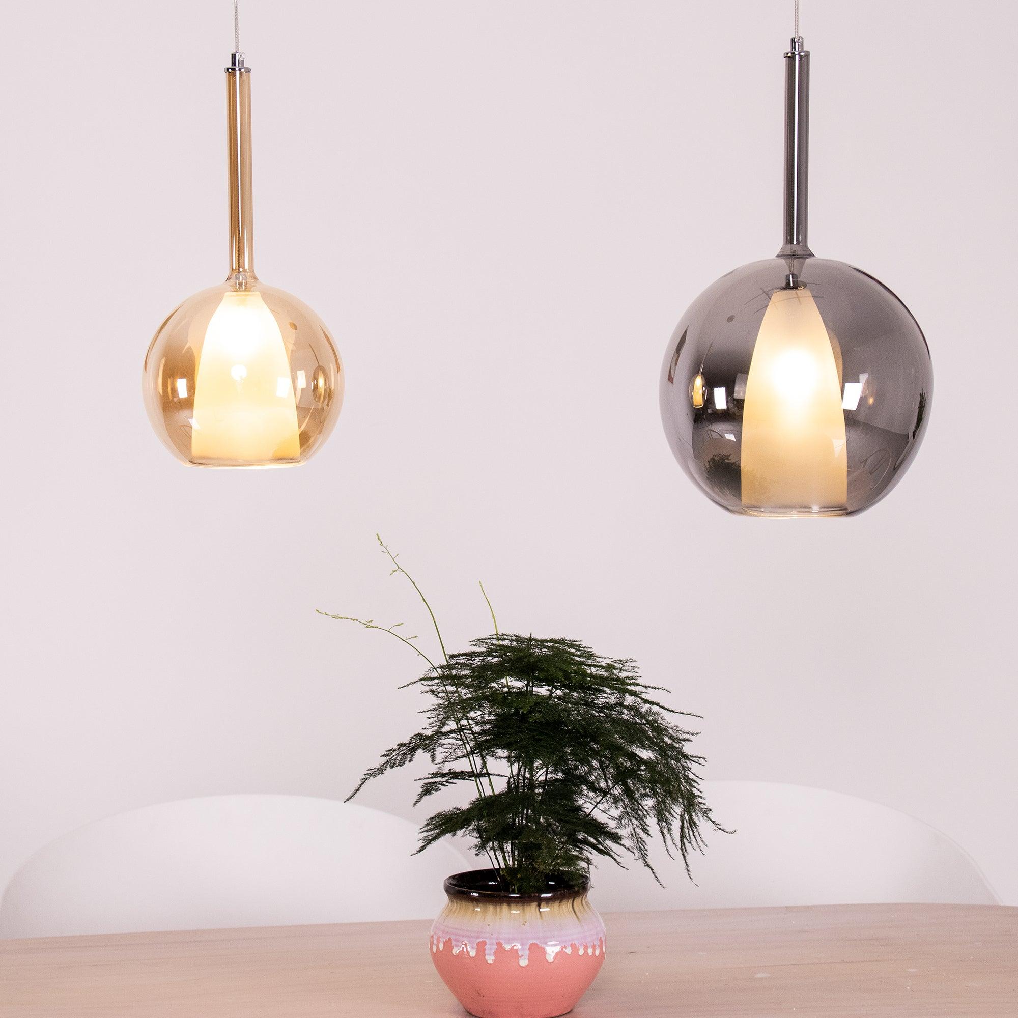 Lustra Pendelleuchte Rauchglas Rund-Letslighting