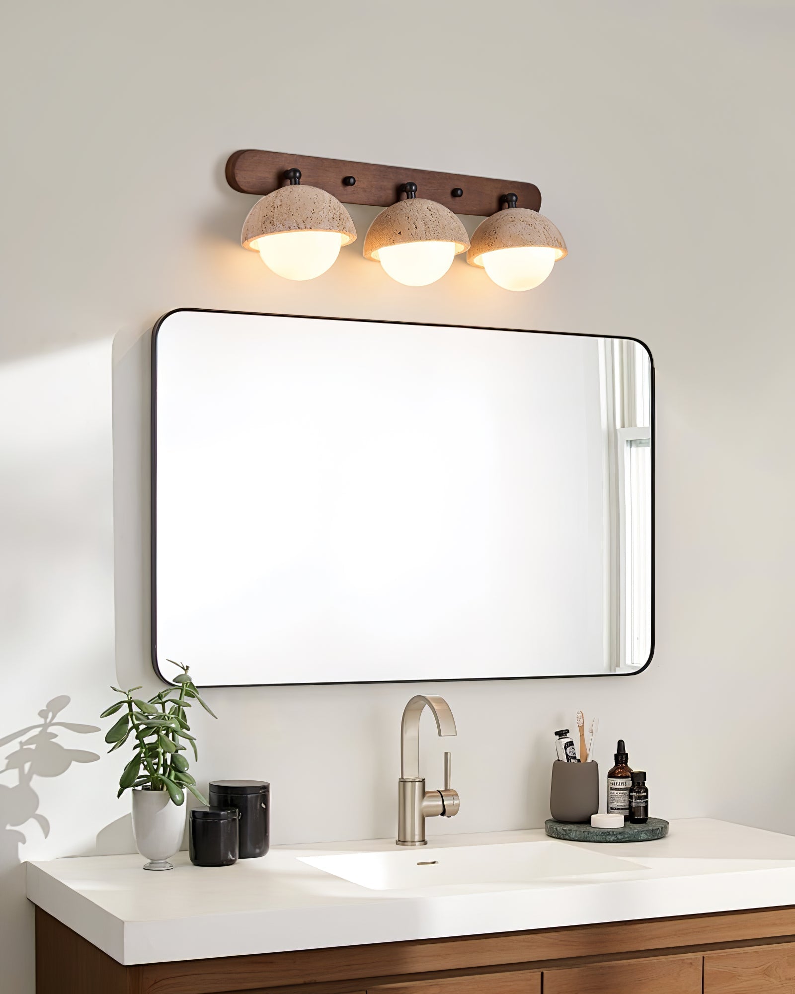 Avtale Arc-Shaped Travertine Wall Light - Neutralighting