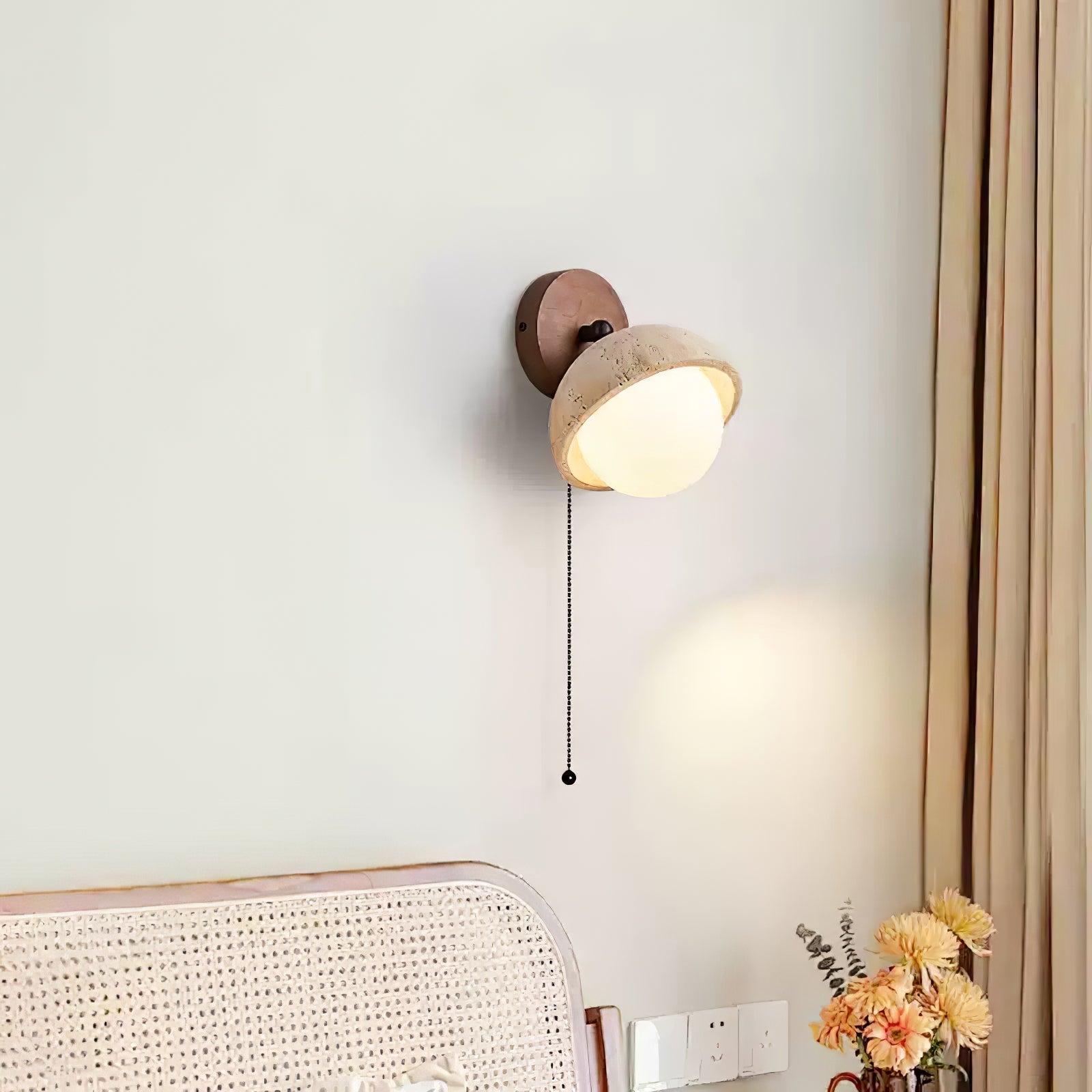 Avtale Arc-Shaped Travertine Wall Light - Neutralighting