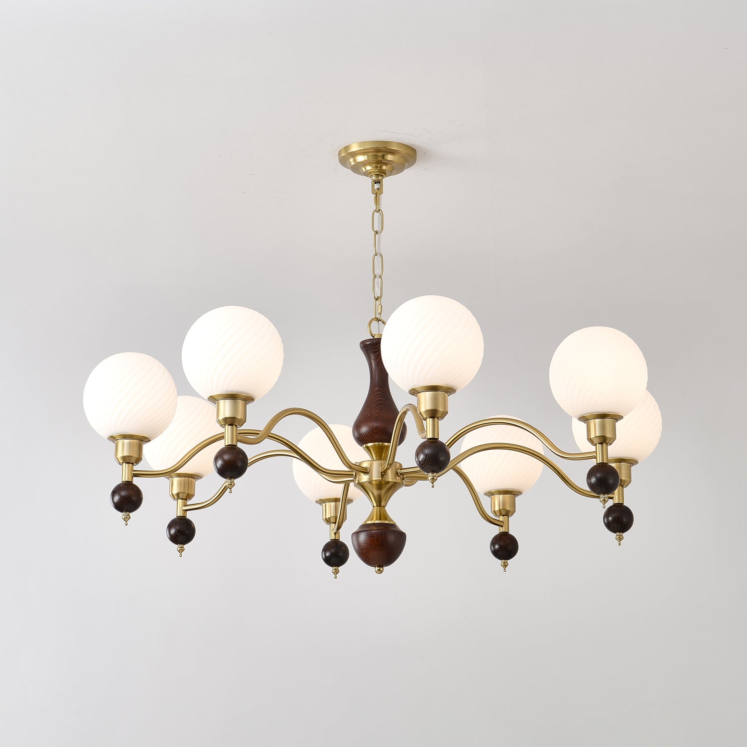 Aurora Globe Orb Walnuss Kronleuchter-Letslighting