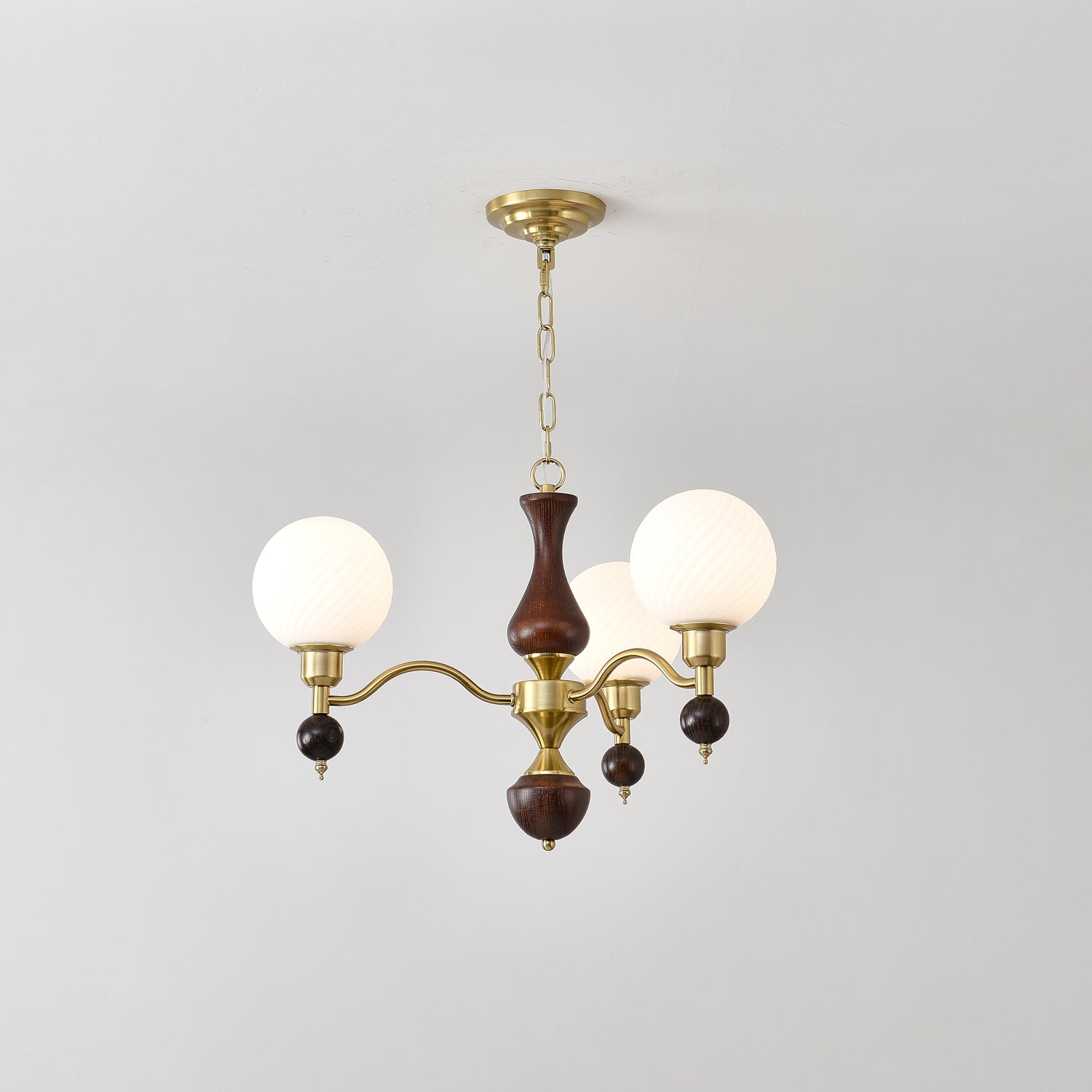 Aurora Globe Orb Walnuss Kronleuchter-Letslighting
