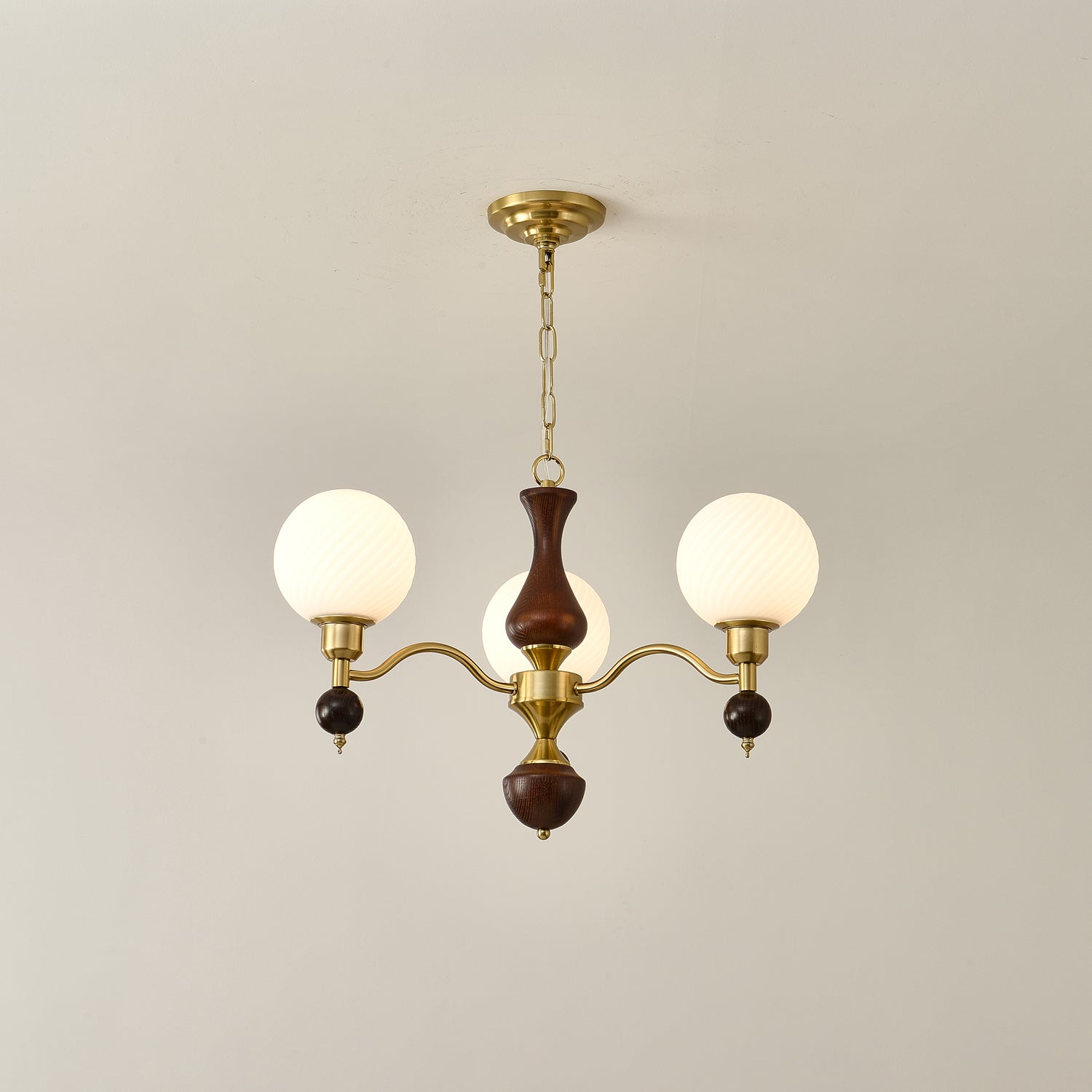 Aurora Globe Orb Walnuss Kronleuchter-Letslighting