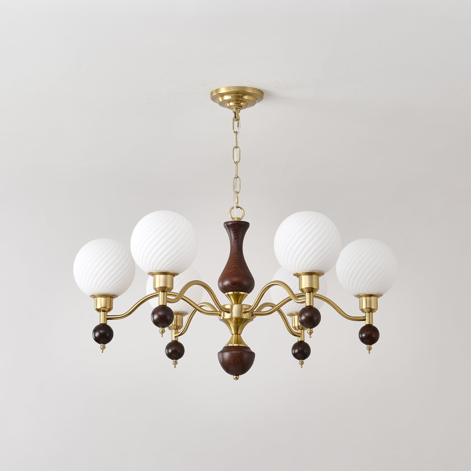 Aurora Globe Orb Walnuss Kronleuchter-Letslighting