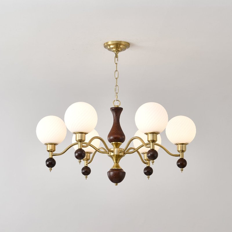 Aurora Globe Orb Walnuss Kronleuchter-Letslighting