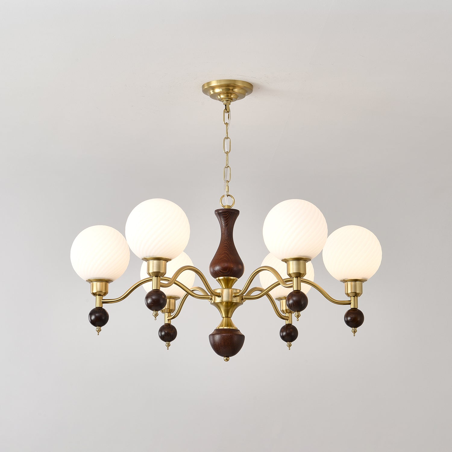 Aurora Globe Orb Walnuss Kronleuchter-Letslighting
